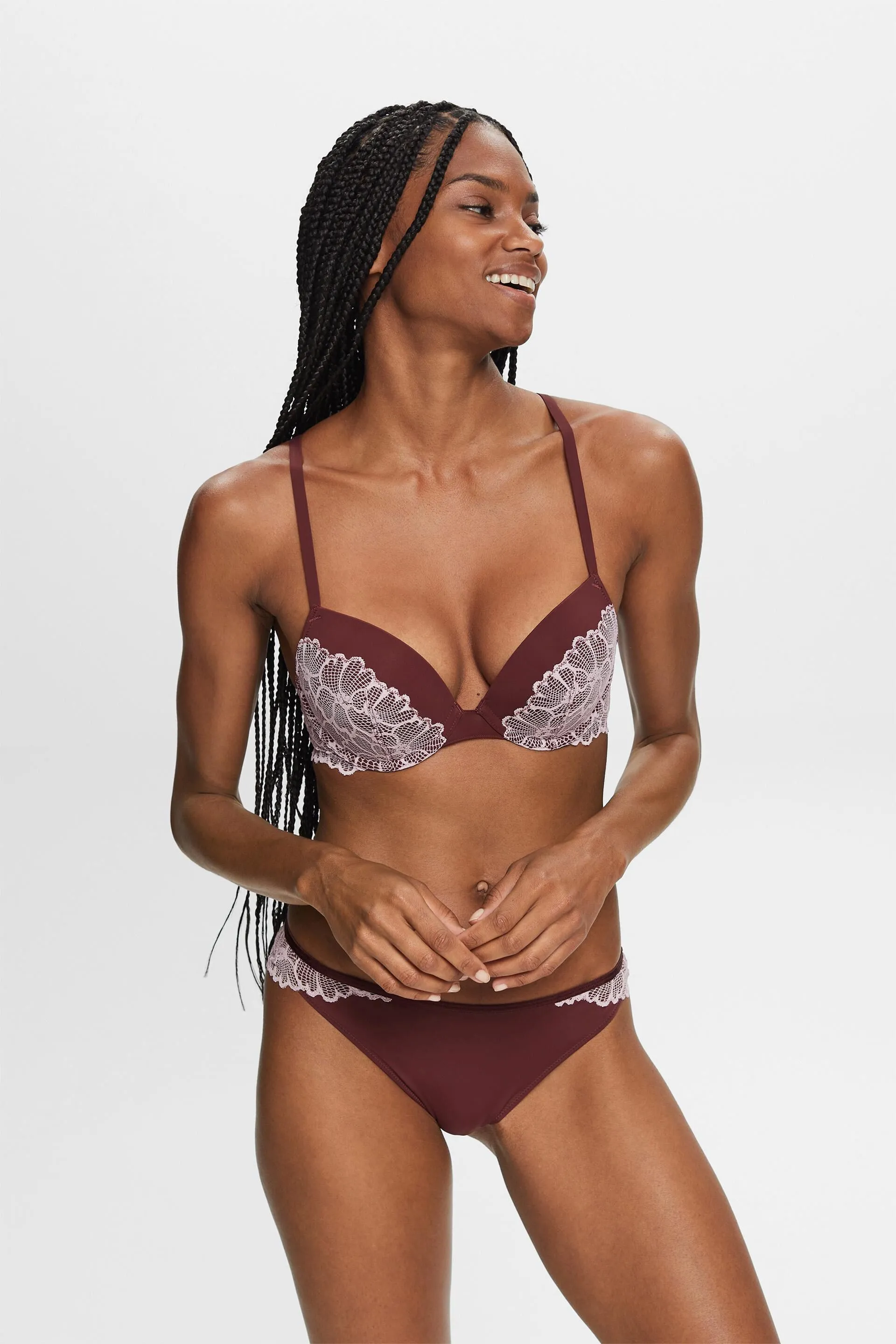 Reggiseno push-up imbottito in pizzo