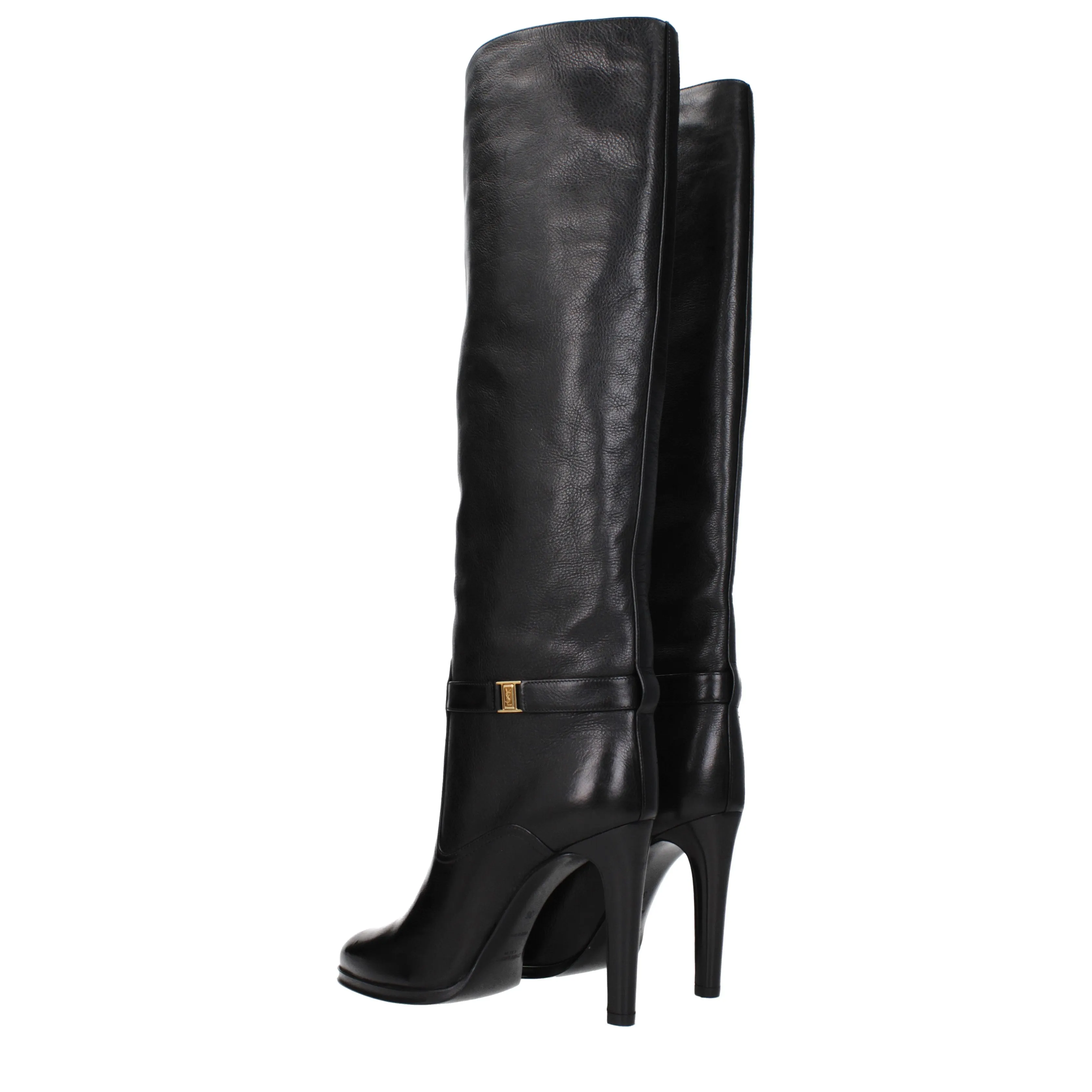 Saint Laurent Stivali Diane Donna Pelle Nero