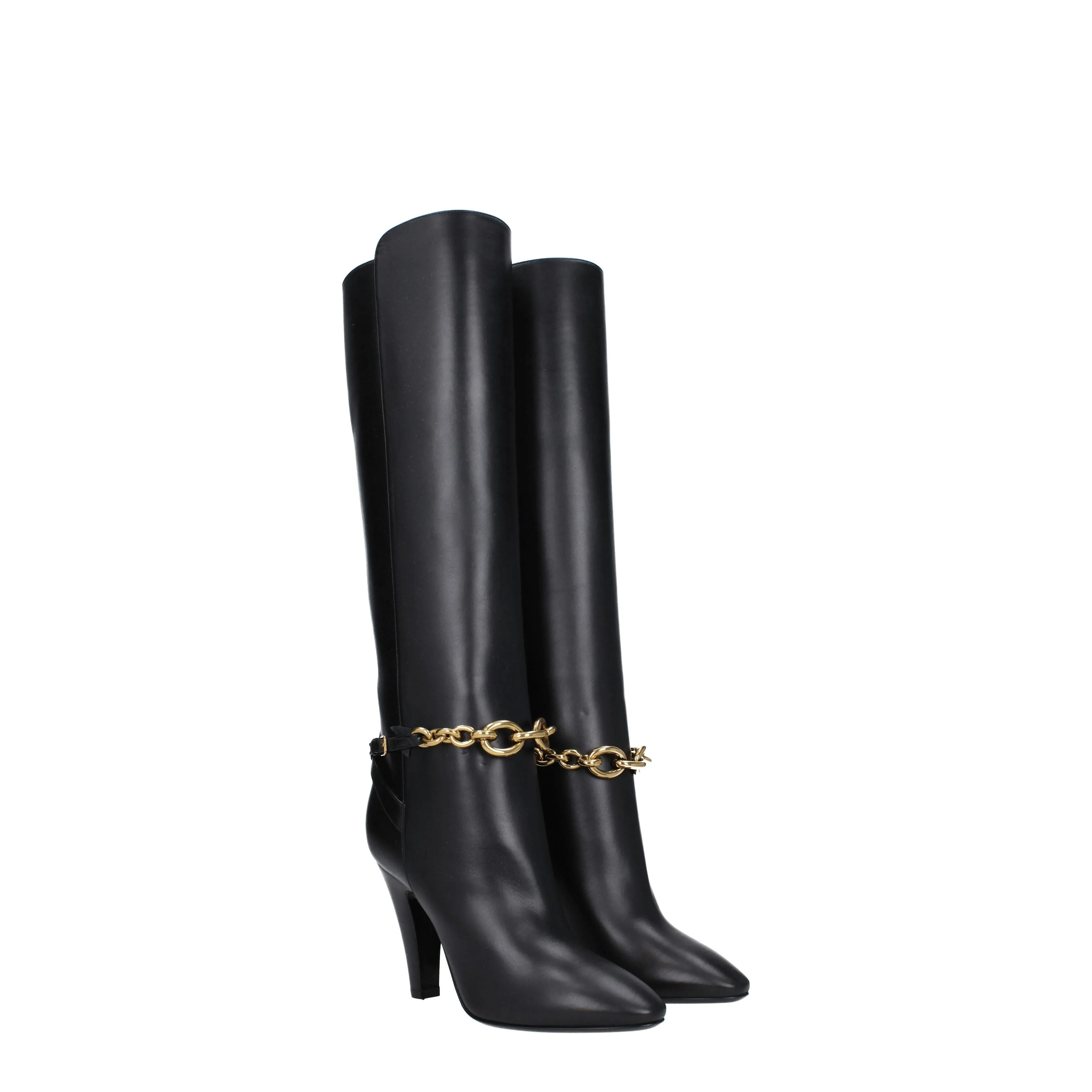 Saint Laurent Stivali Donna Pelle Nero