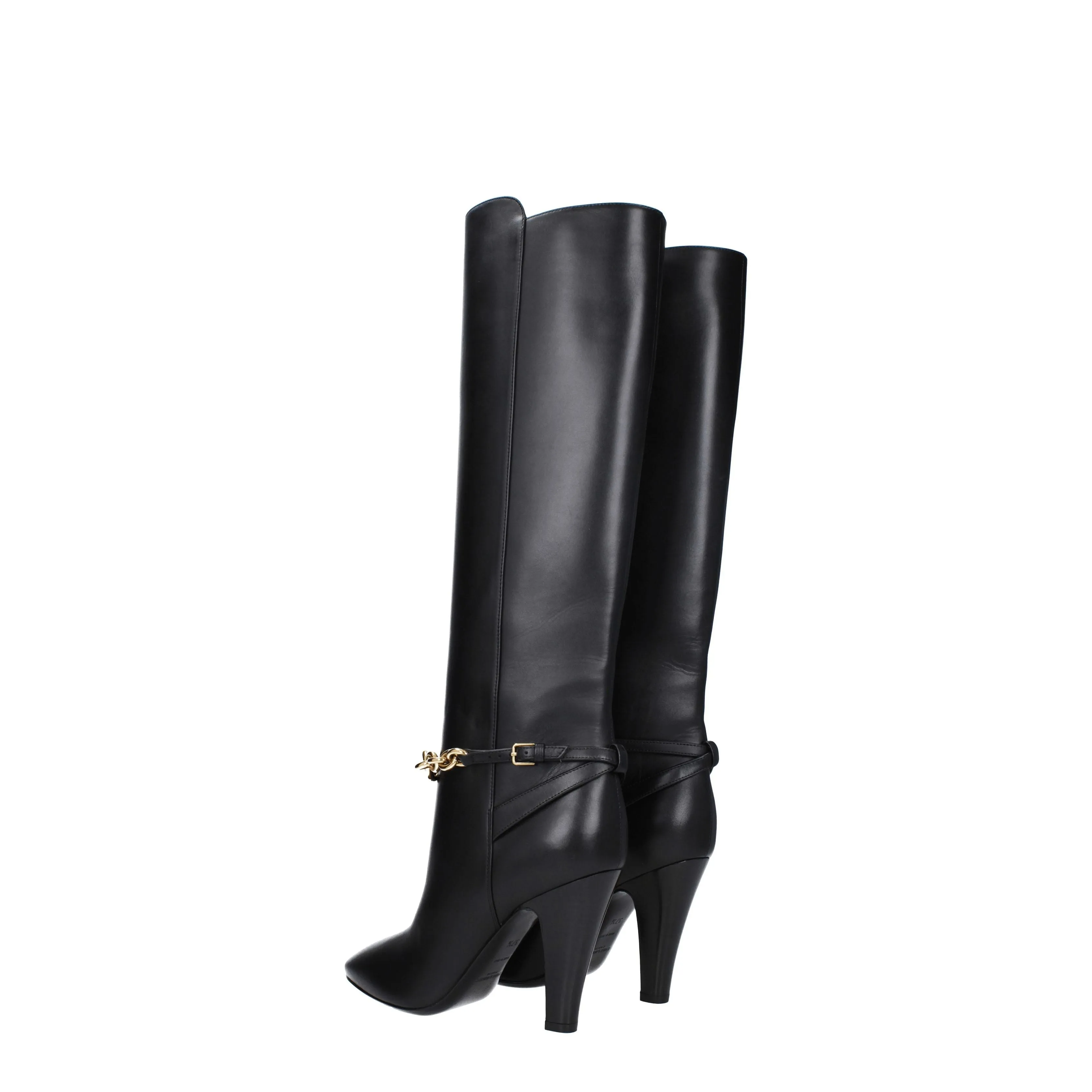 Saint Laurent Stivali Donna Pelle Nero