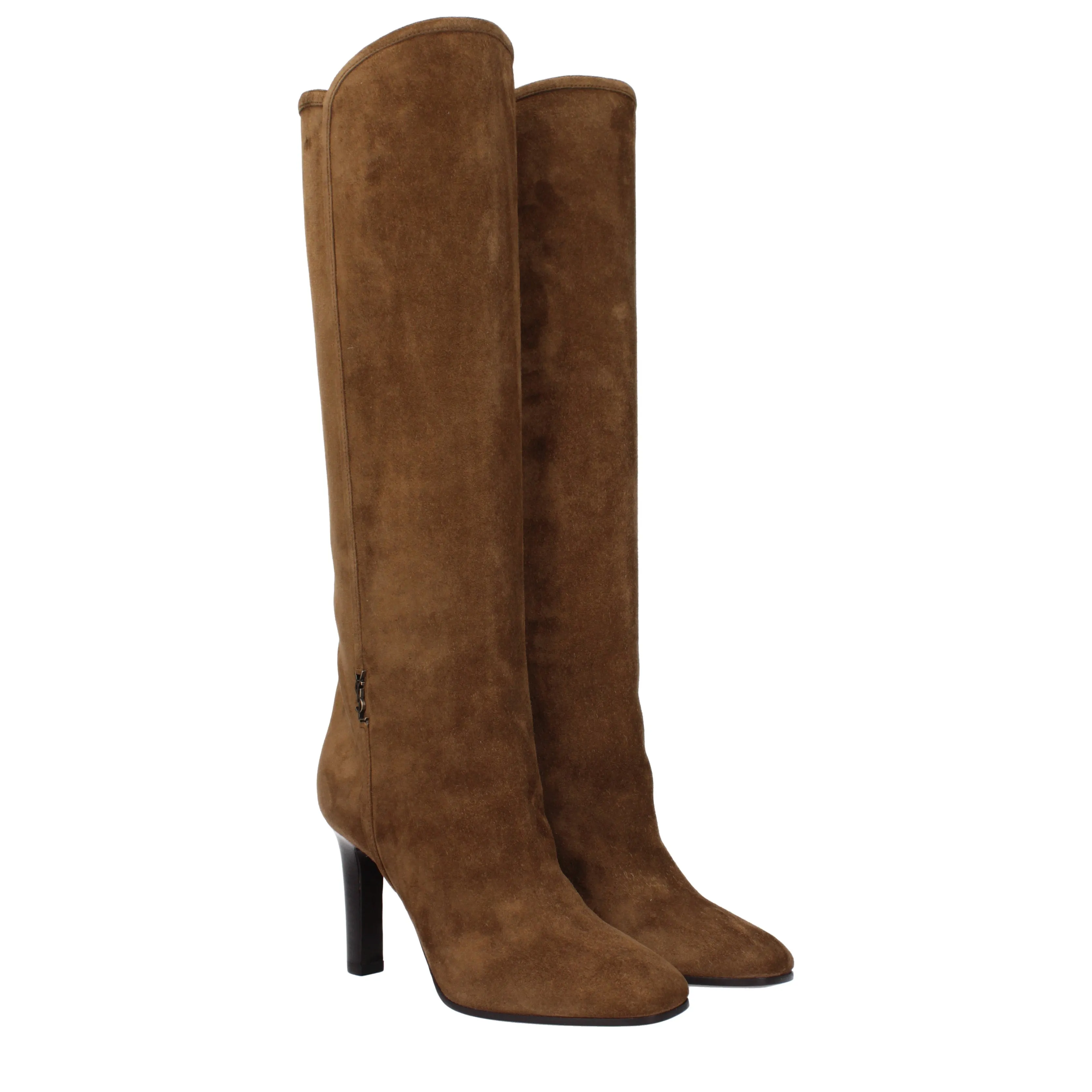 Saint Laurent Stivali Jane Donna Camoscio Marrone/Terra