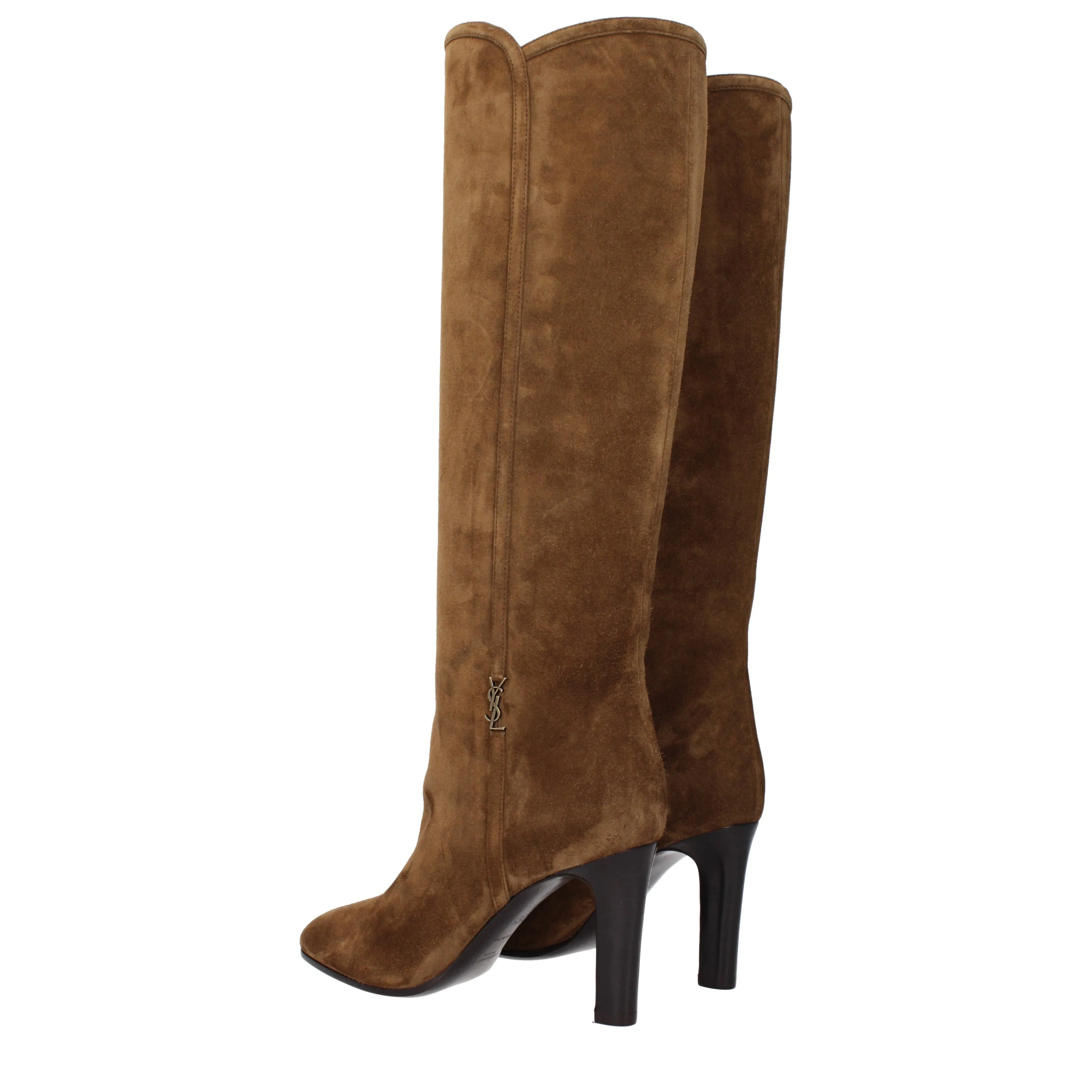 Saint Laurent Stivali Jane Donna Camoscio Marrone/Terra