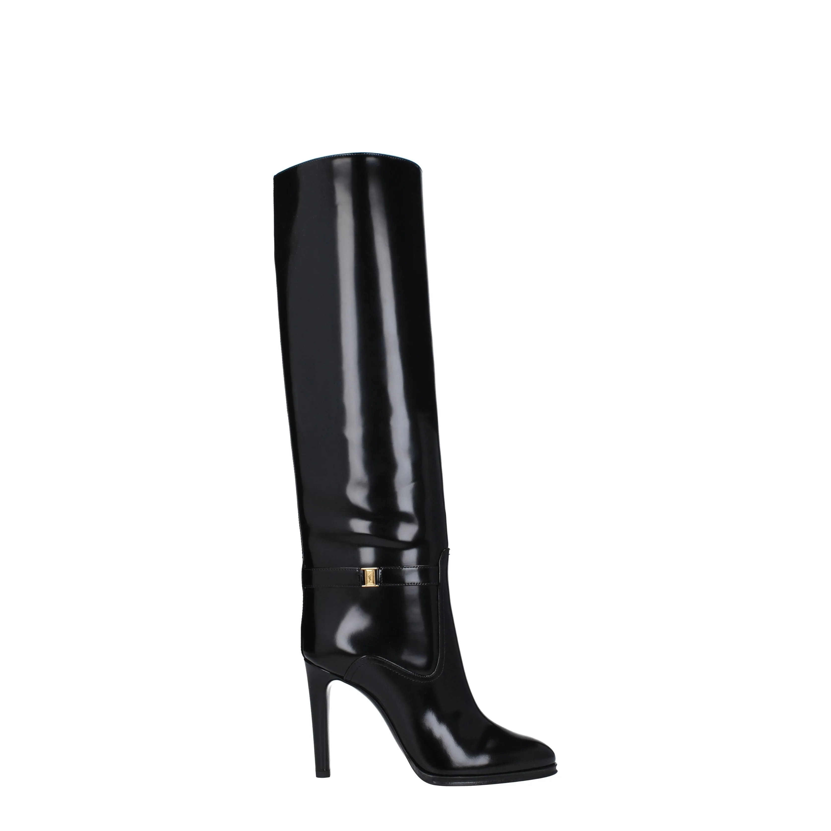 Saint Laurent Stivali Linda Donna Pelle Nero