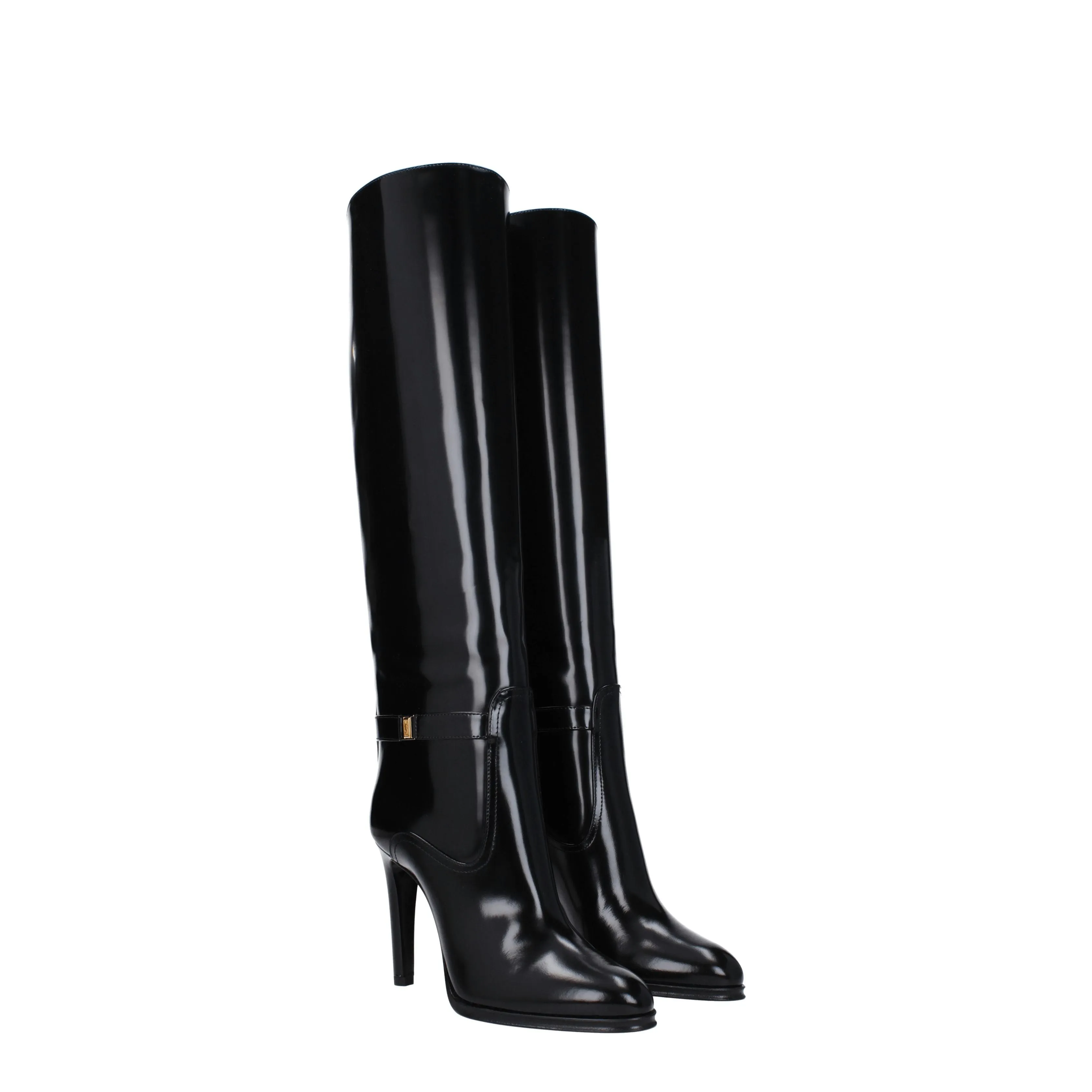 Saint Laurent Stivali Linda Donna Pelle Nero