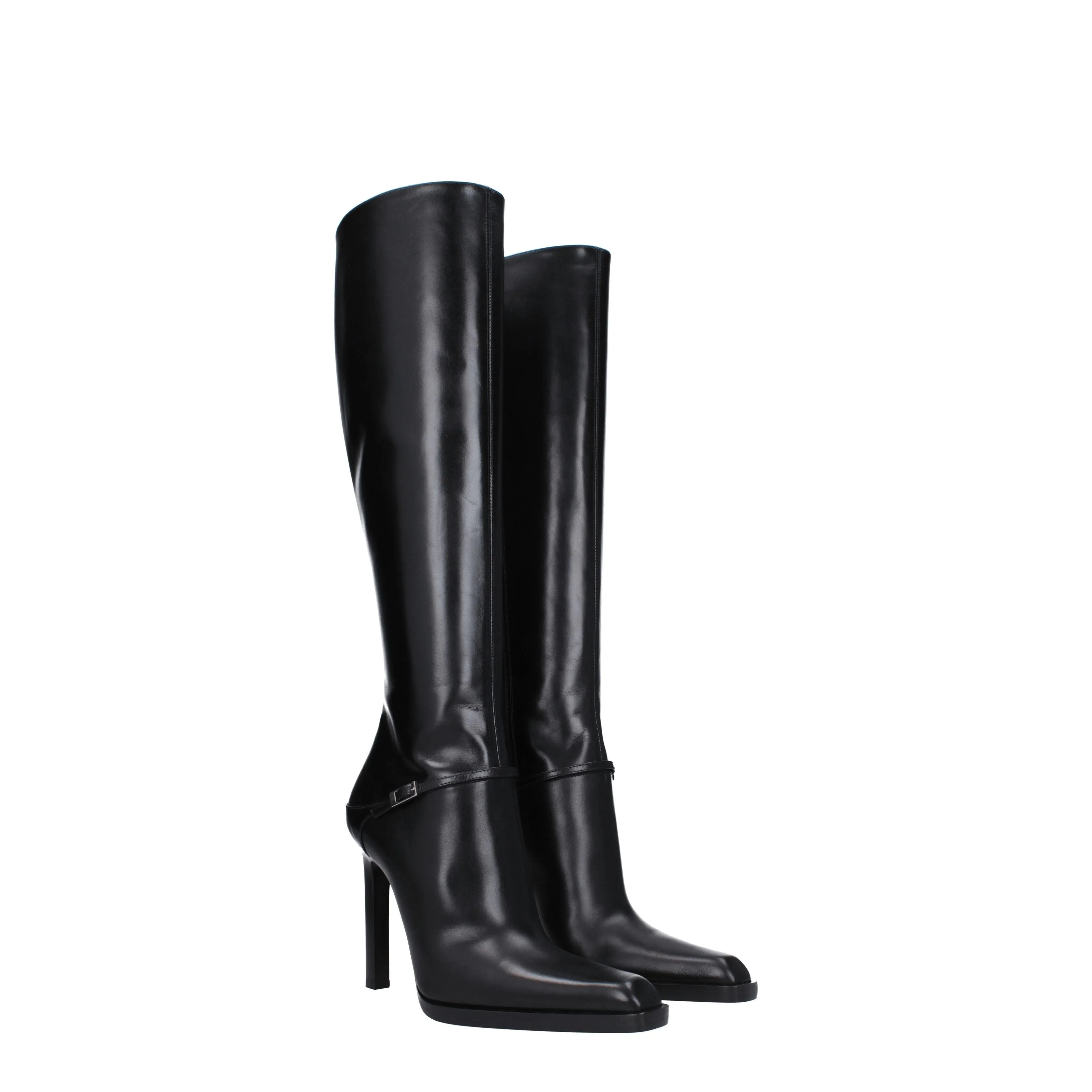 Saint Laurent Stivali Nina Donna Pelle Nero