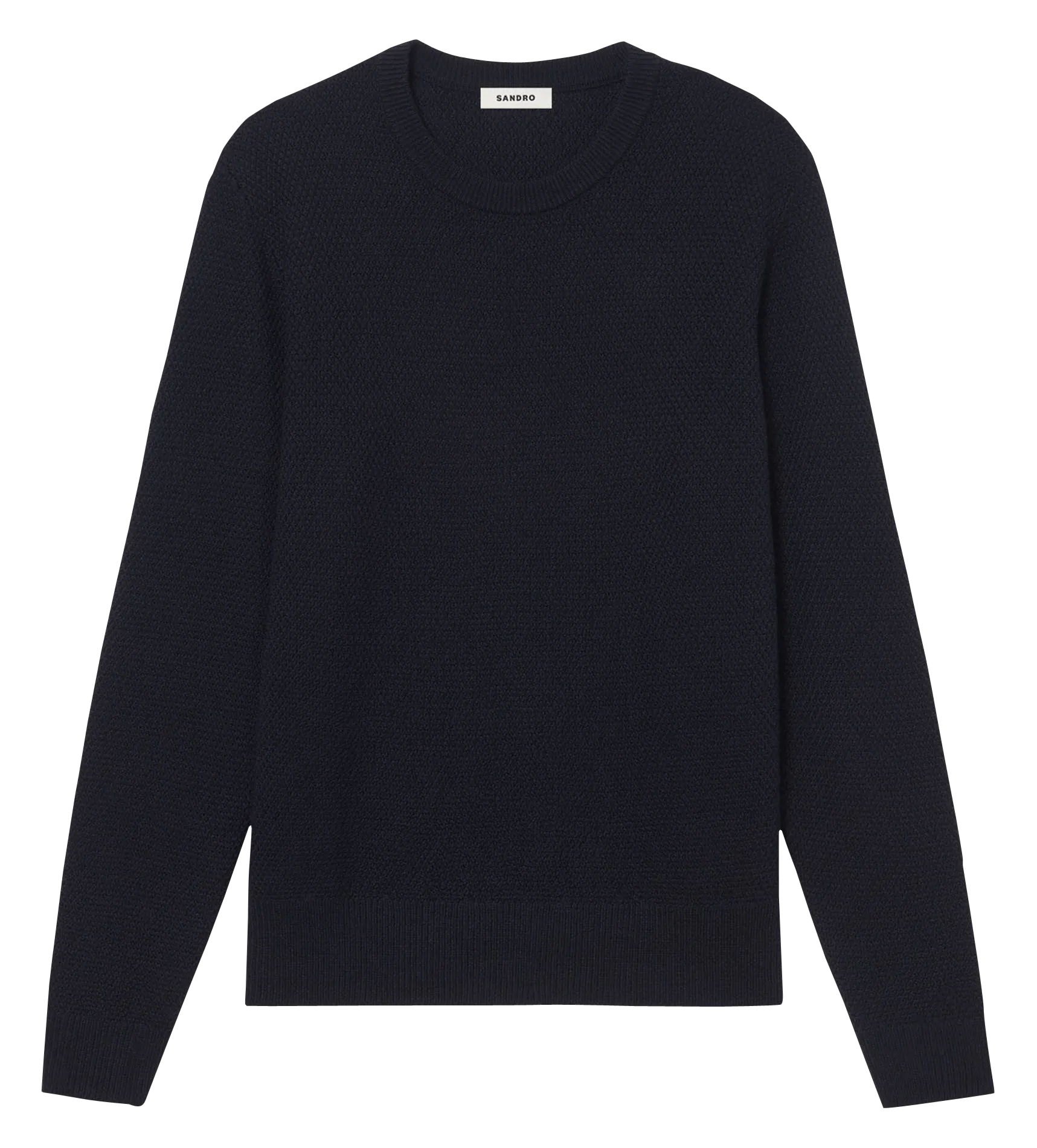  SANDRO   Maglione scollo tondo regular fit in misto lana | Blu