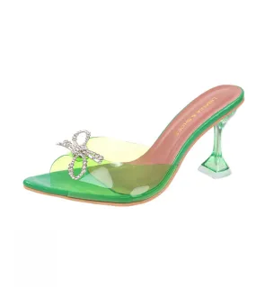 Scarpe con tacco alto in pvc rosa fucsia trasparente Tacco a spillo Scarpe con tacco a punta Scarpe da sposa trasparenti Scarpe