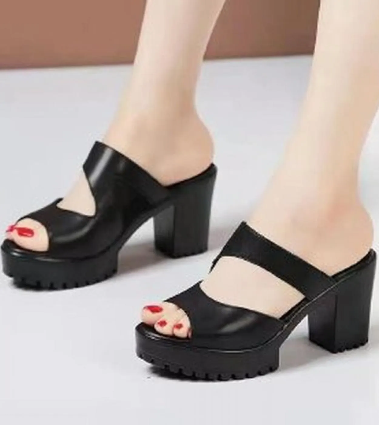 Scarpe da sposa con plateau Sandali Scarpe con tacco con plateau Pantofole con plateau con tacco da donna