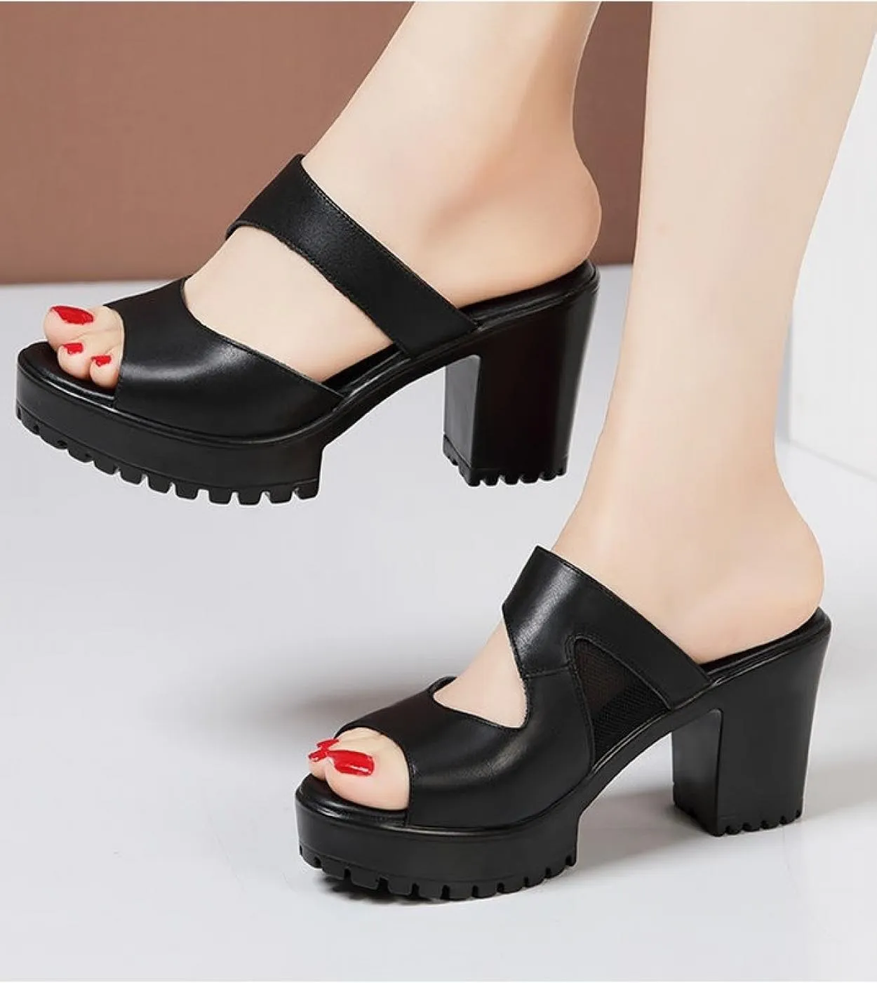 Scarpe da sposa con plateau Sandali Scarpe con tacco con plateau Pantofole con plateau con tacco da donna
