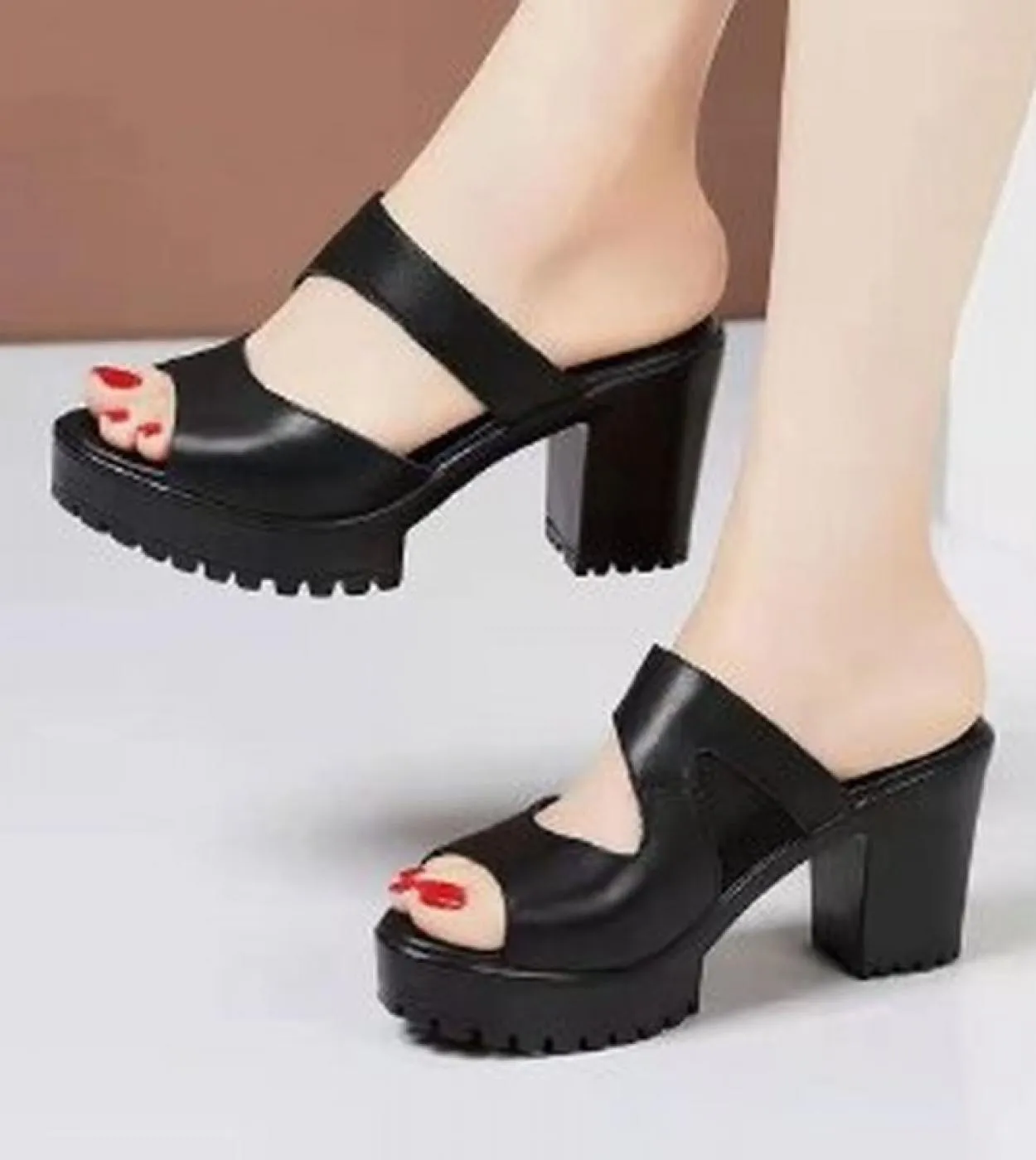 Scarpe da sposa con plateau Sandali Scarpe con tacco con plateau Pantofole con plateau con tacco da donna