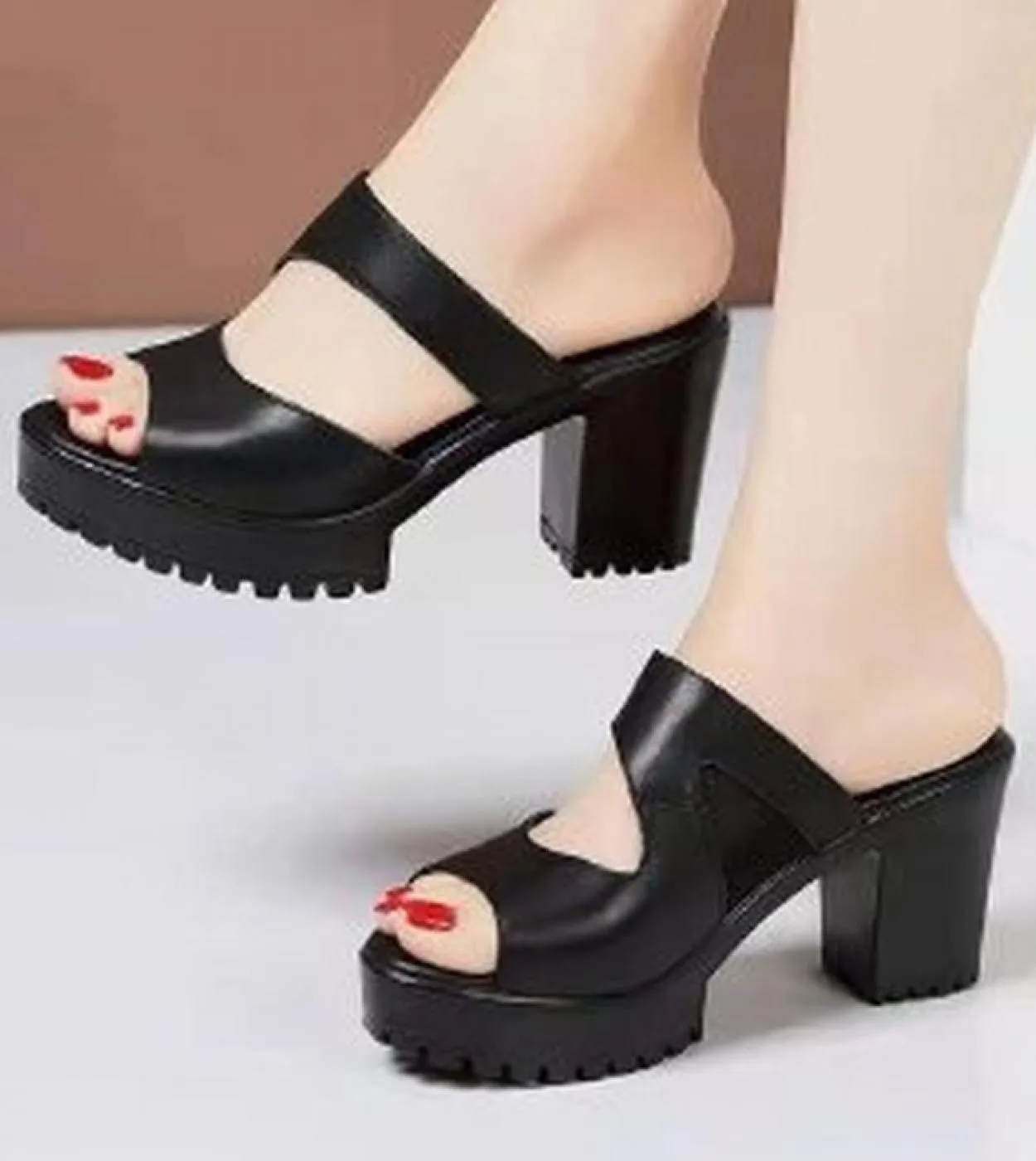 Scarpe da sposa con plateau Sandali Scarpe con tacco con plateau Pantofole con plateau con tacco da donna
