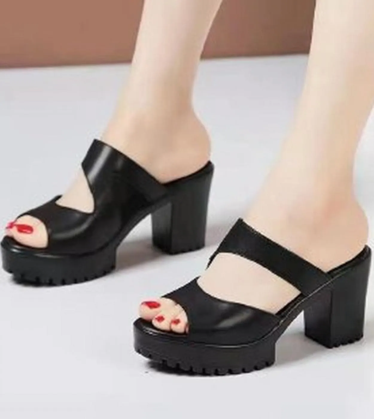 Scarpe da sposa con plateau Sandali Scarpe con tacco con plateau Pantofole con plateau con tacco da donna