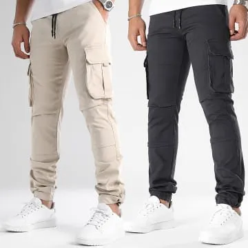 Set di 2 pantaloni cargo 1070318 Nero Beige