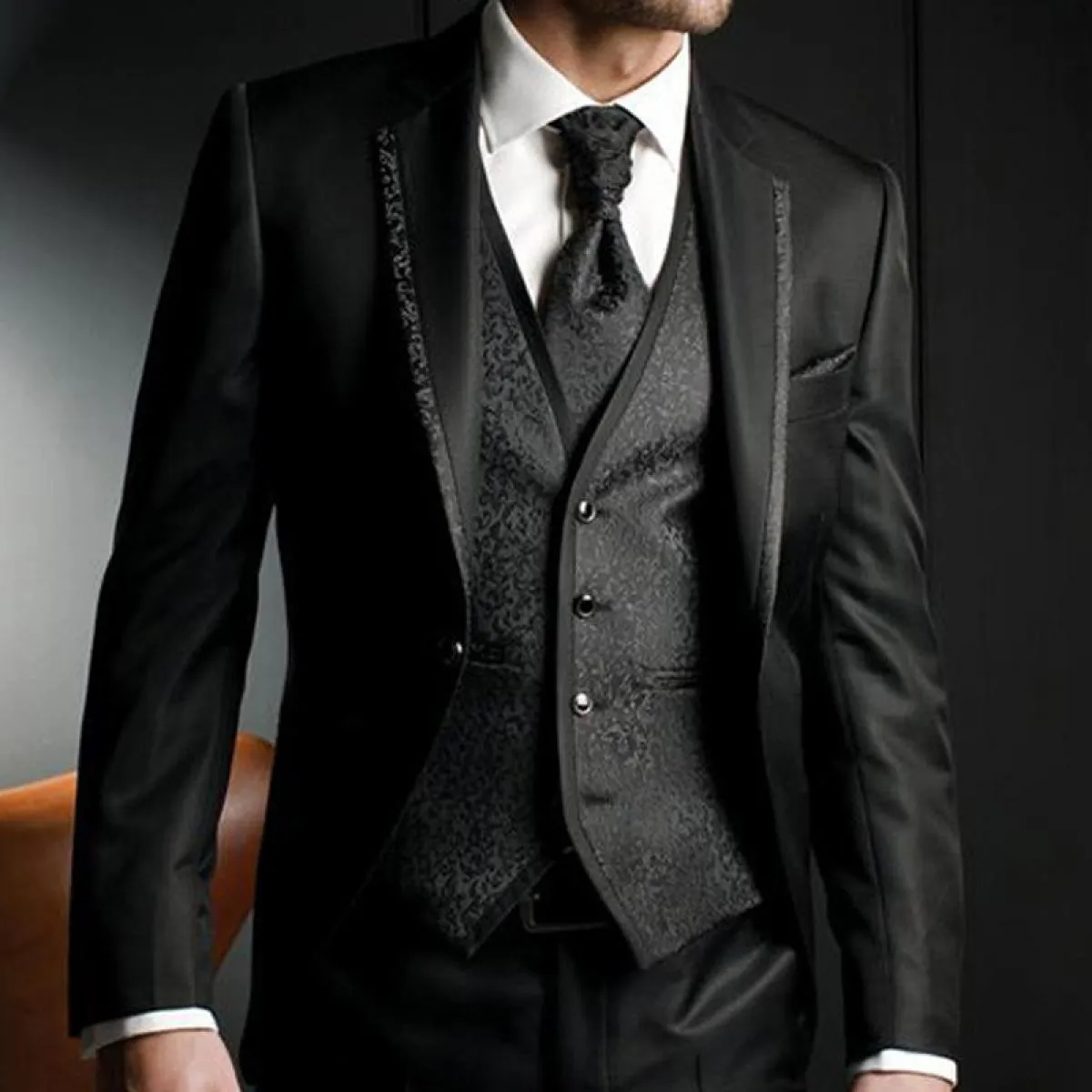 Smoking da sposa slim fit floreale per lo sposo 3 pezzi uomo moda abiti giacca gilet con pantaloni risvolto con risvolto costum