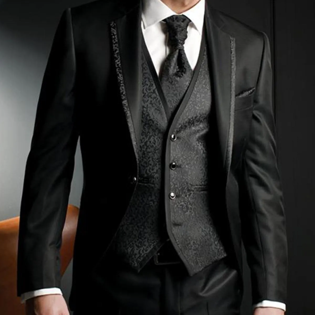 Smoking da sposa slim fit floreale per lo sposo 3 pezzi uomo moda abiti giacca gilet con pantaloni risvolto con risvolto costum