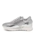 Sneakers Alberto Venturini TENNIS in laminato e crystal argento