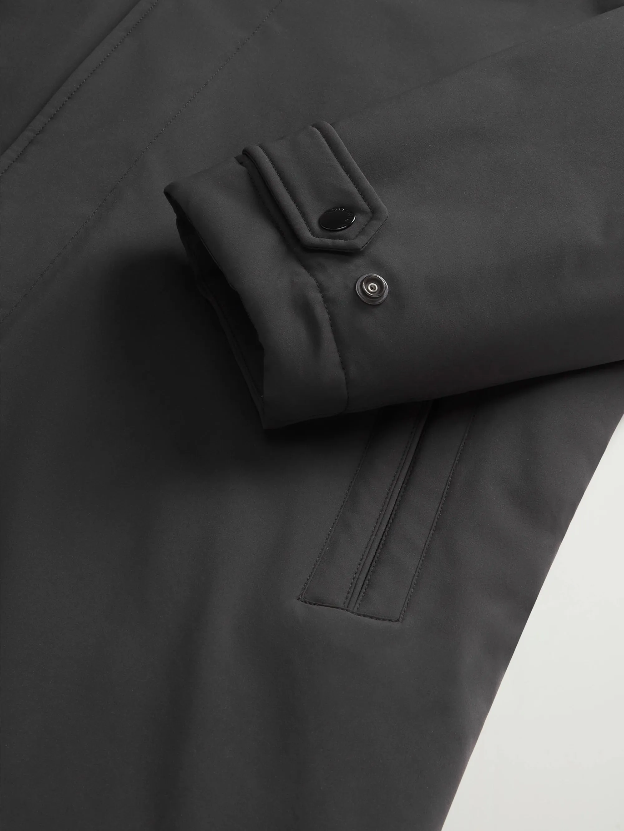 Soprabito Due in Uno in Tessuto Stretch Nero