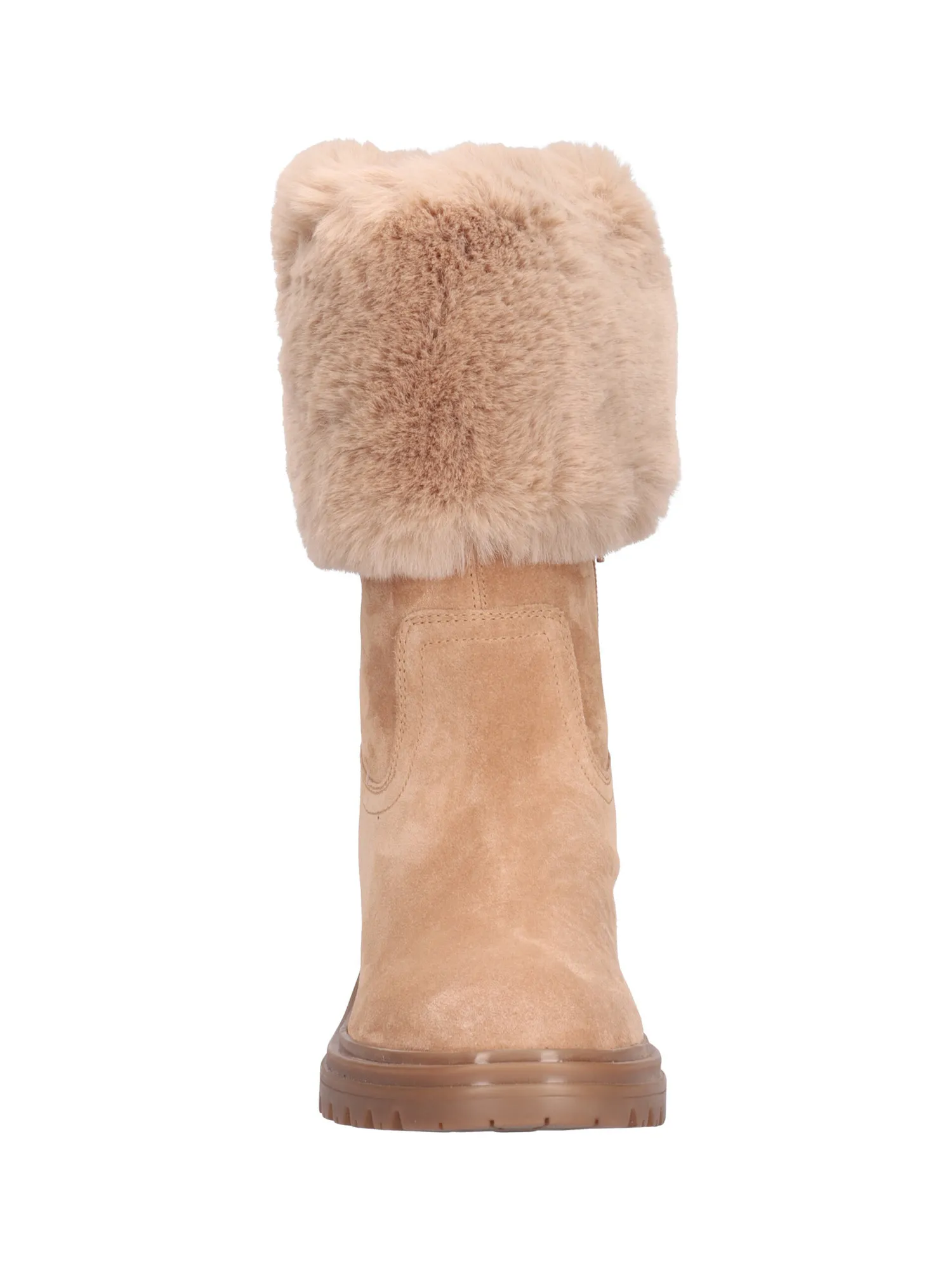 Stivale tacco largo Geox Damiana da donna beige