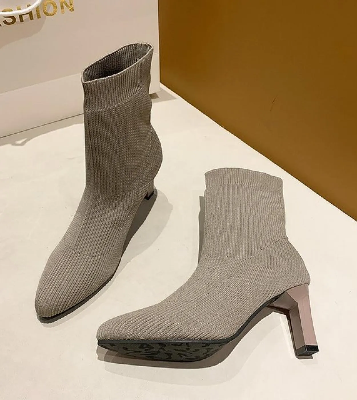 Stivali a calzino elasticizzati Stivali invernali da donna Donna 2022 Stivali lunghi elasticizzati Tacco 2023