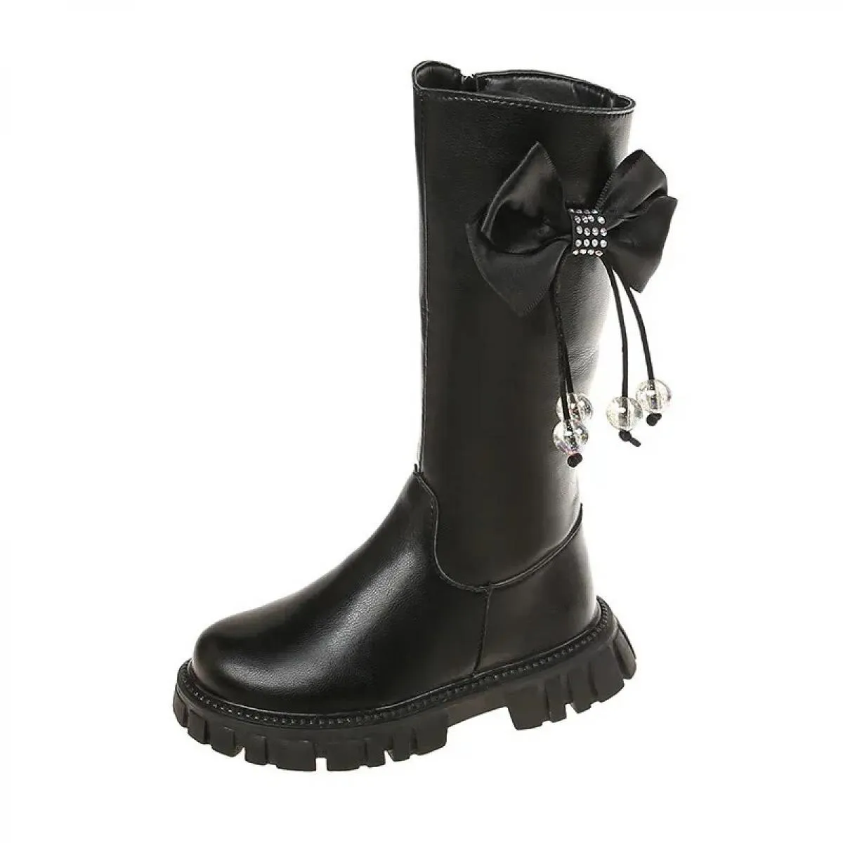 Stivali al ginocchio Scarpe per bambini Nuovo 2024 Moda Bowknot Principessa Stivali alti Ragazze Bambini Nappe Pelle morbida Pla