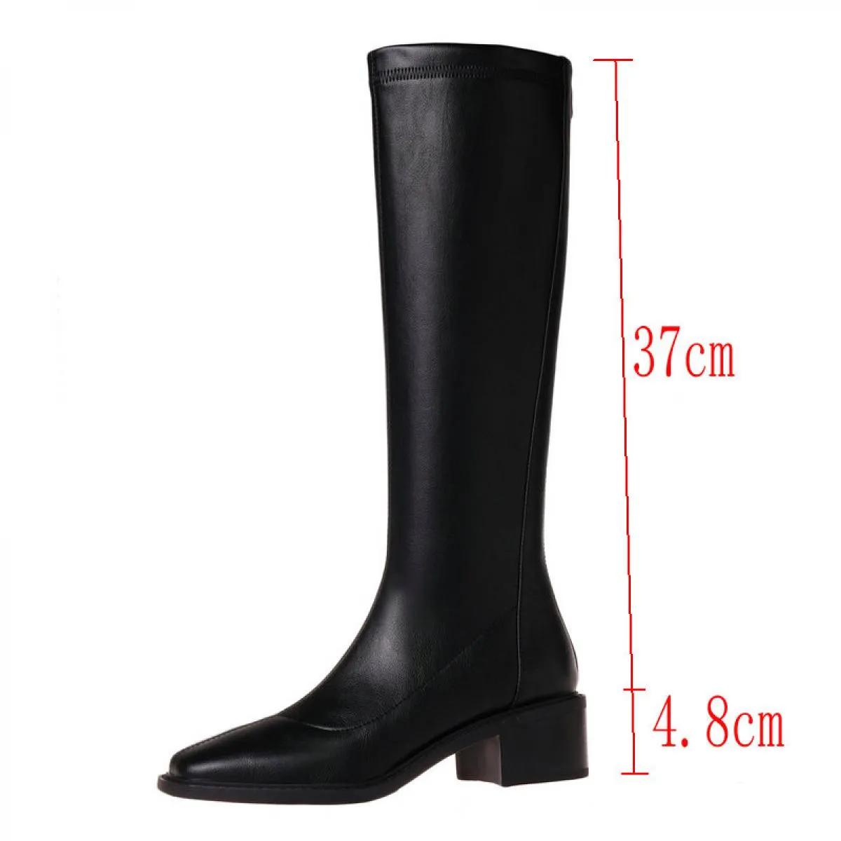 Stivali alti al ginocchio da donna in vera pelle Tacchi alti con cerniera posteriore Primavera Autunno Casaul Scarpe eleganti Do