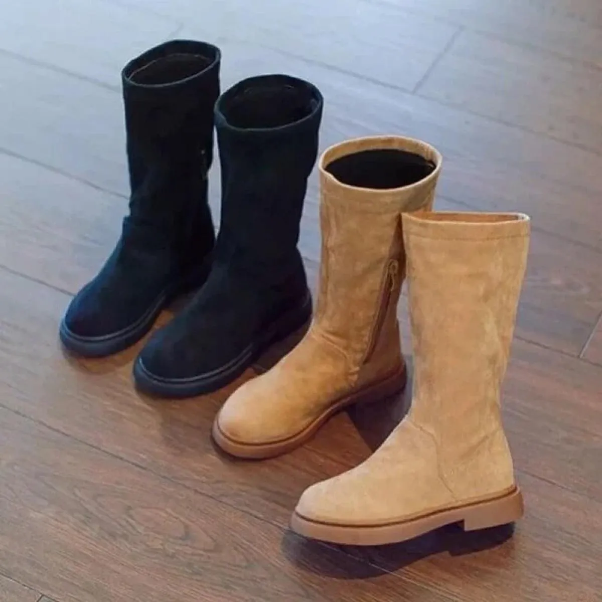 Stivali alti al ginocchio Scarpe da principessa per ragazze Stivali per bambini Novità 2024 Scarpe in cotone caldo scamosciato m