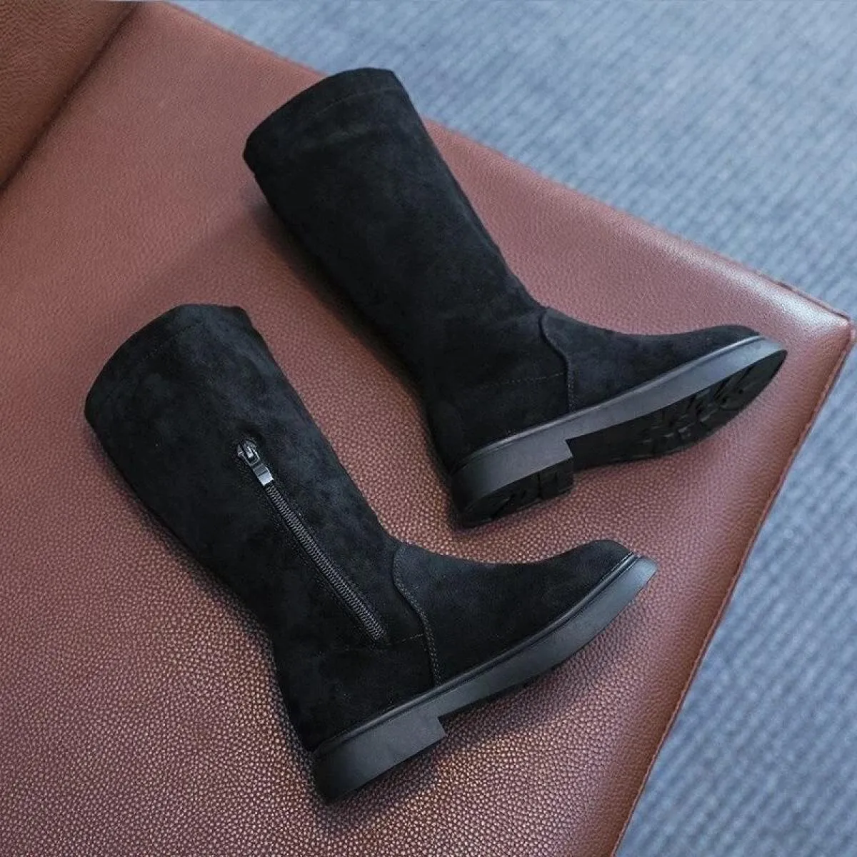 Stivali alti al ginocchio Scarpe da principessa per ragazze Stivali per bambini Novità 2024 Scarpe in cotone caldo scamosciato m