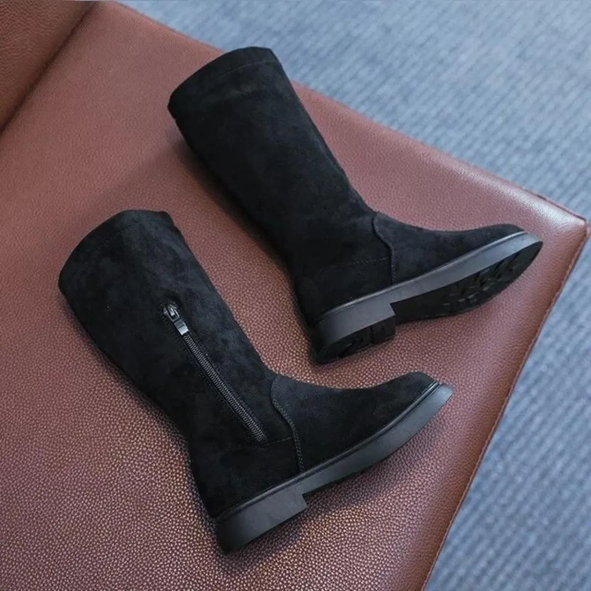 Stivali alti al ginocchio Scarpe da principessa per ragazze Stivali per bambini Novità 2024 Scarpe in cotone caldo scamosciato m