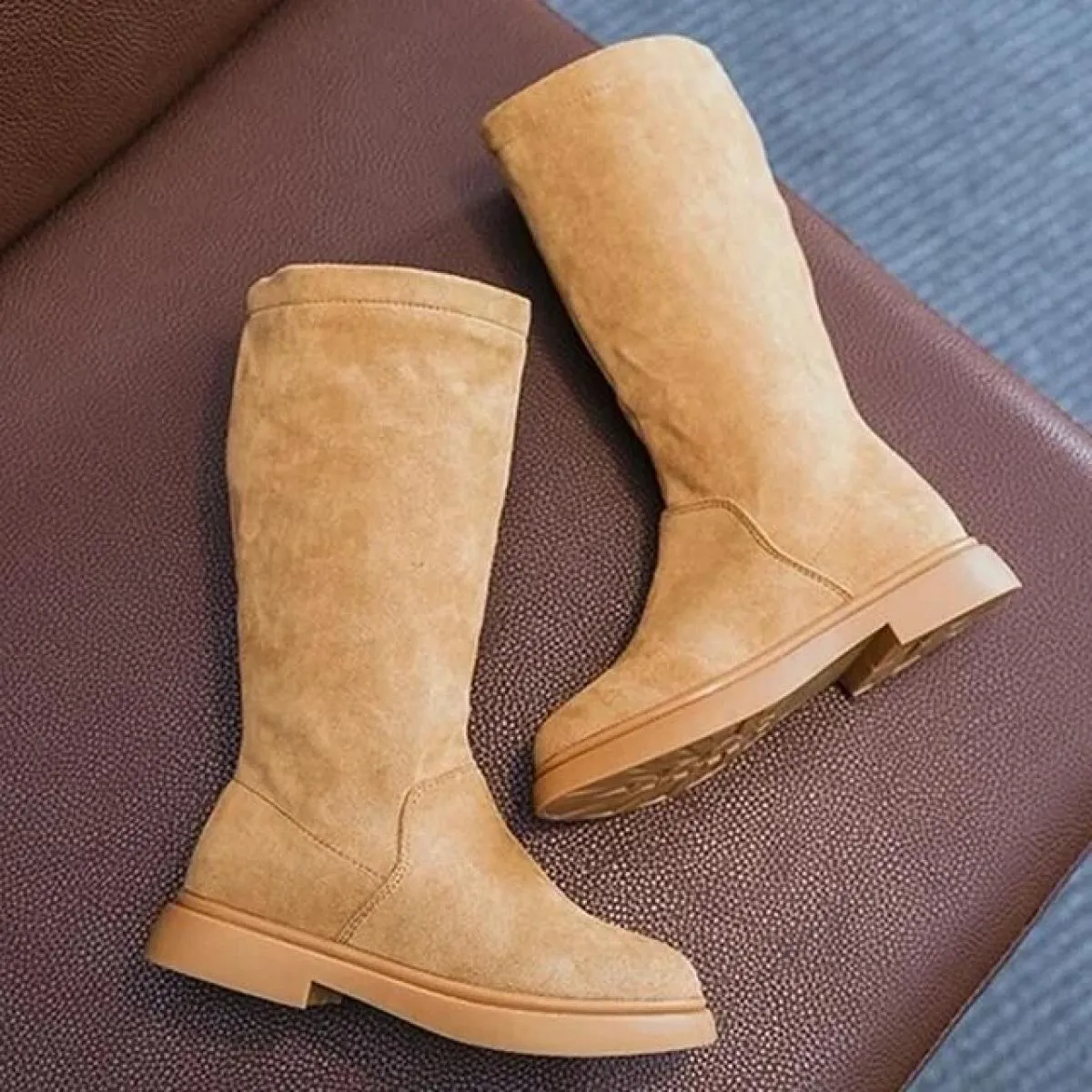 Stivali alti al ginocchio Scarpe da principessa per ragazze Stivali per bambini Novità 2024 Scarpe in cotone caldo scamosciato m