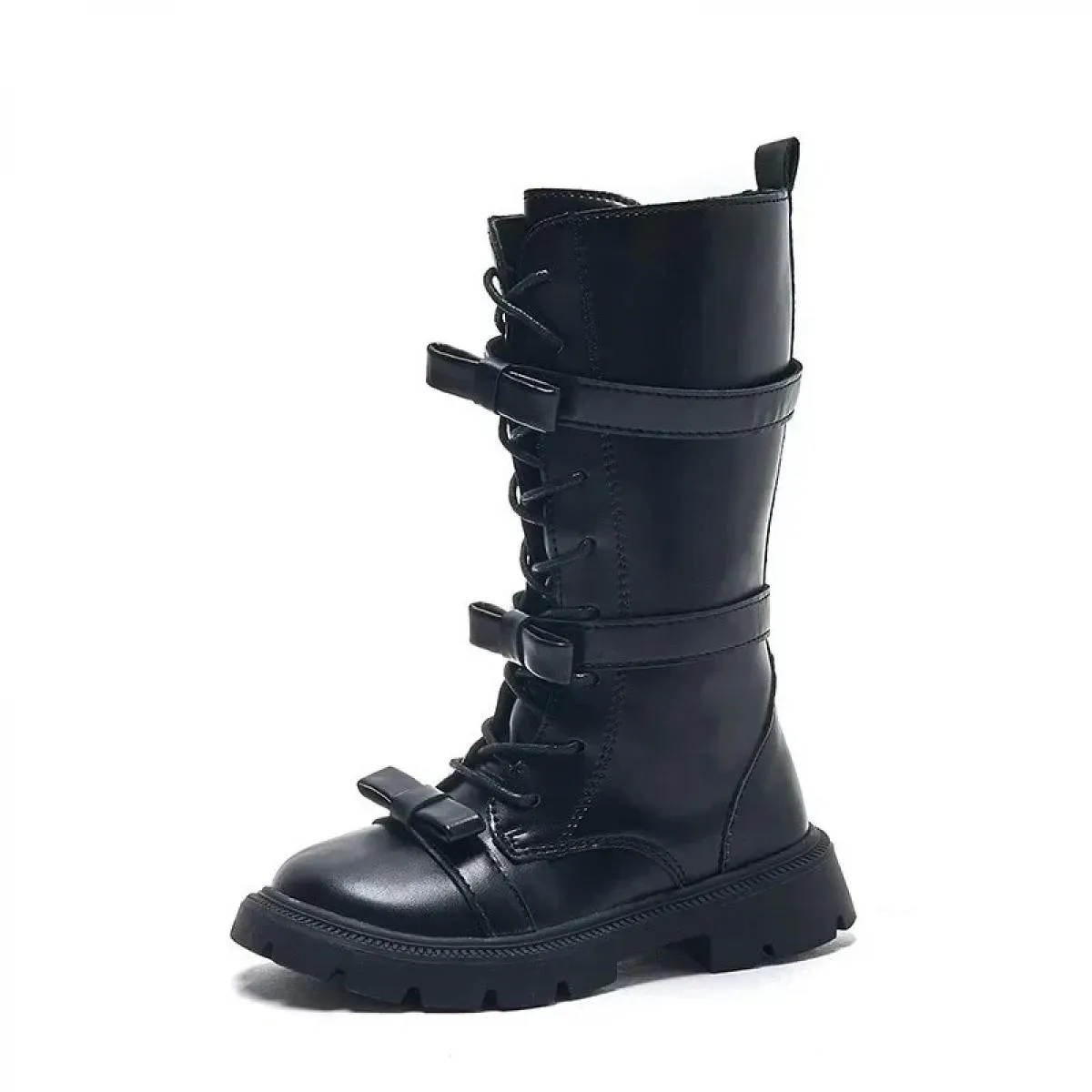 Stivali alti per ragazze nuovi stivali lunghi per bambini stile invernale 2024 per passerella per bambini Bowknot stivale in tin
