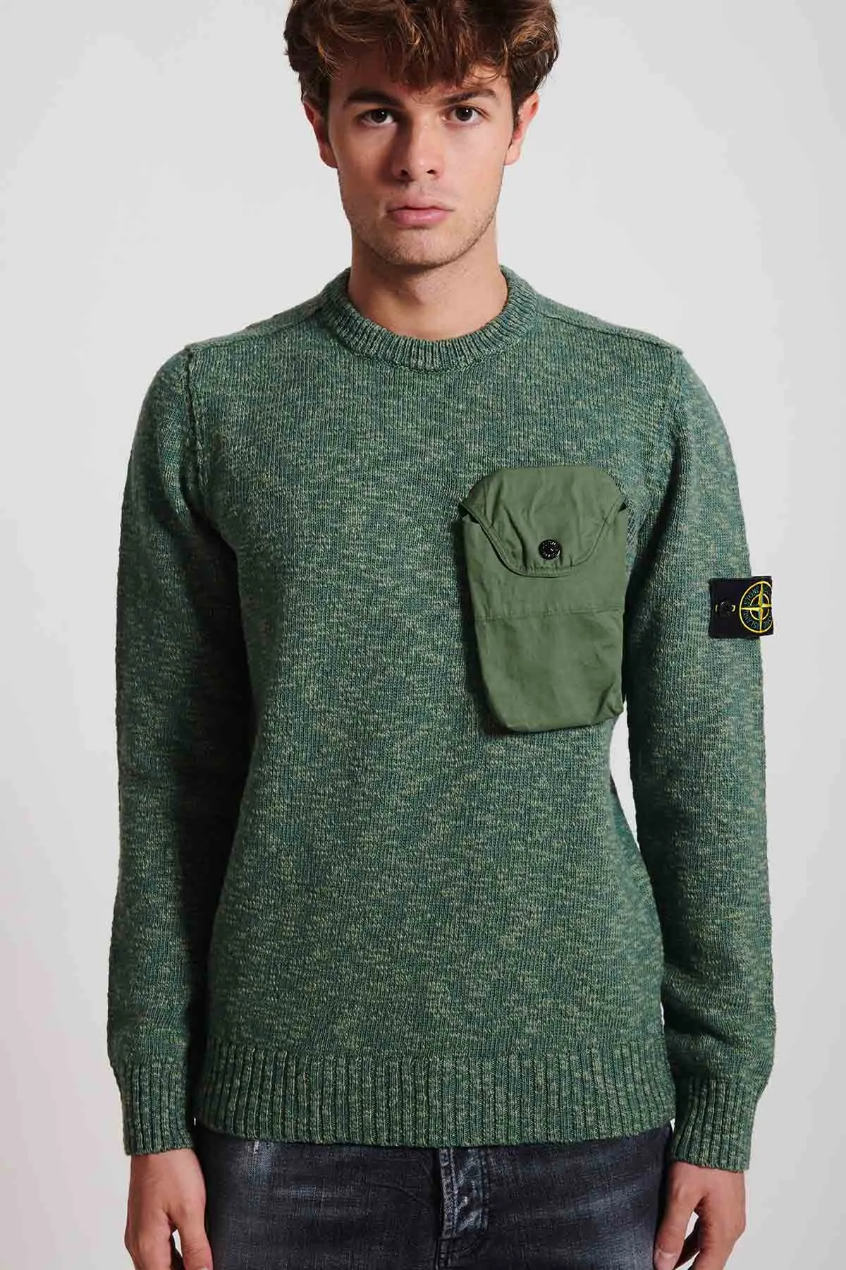 STONE ISLAND Maglia girocollo con tasca