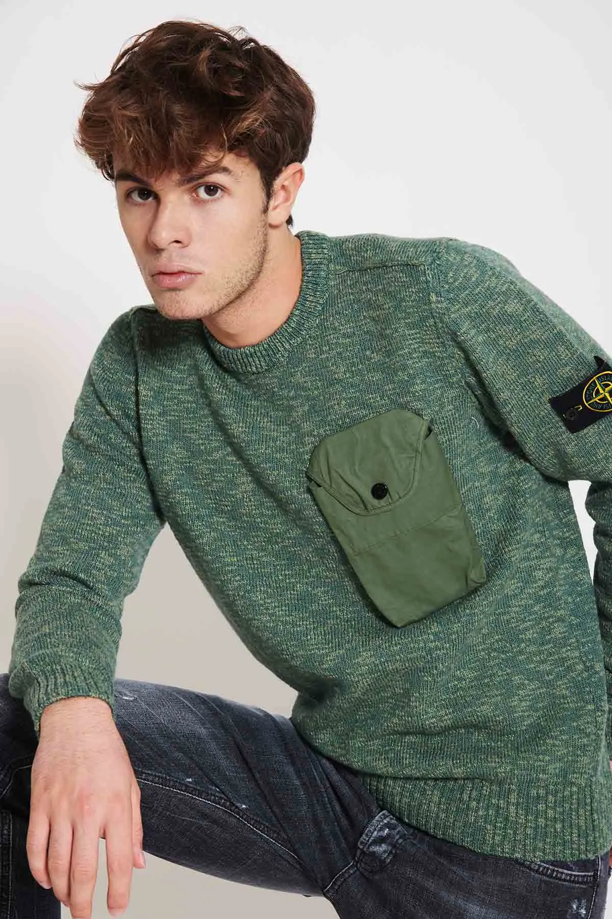 STONE ISLAND Maglia girocollo con tasca