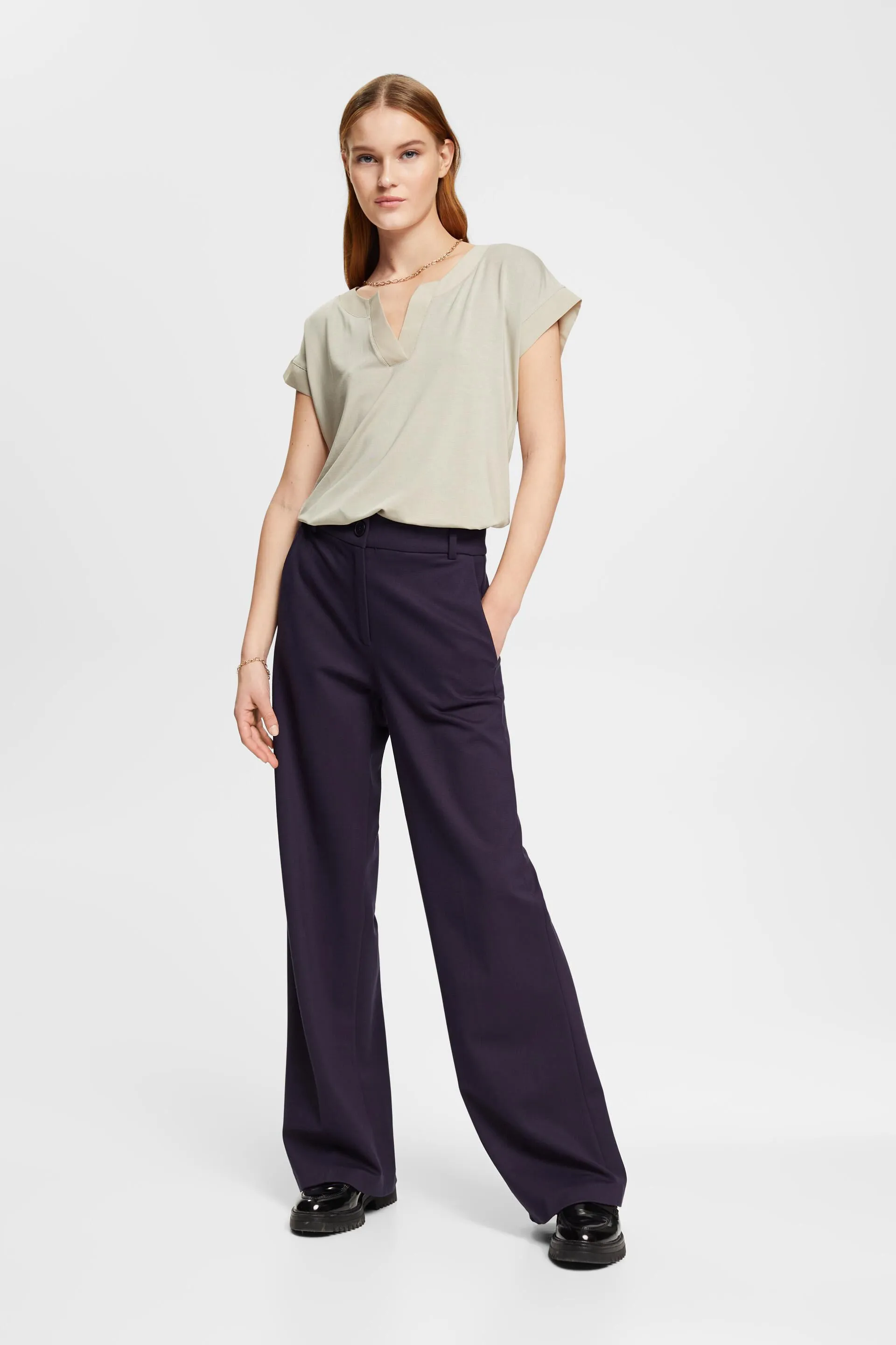 T-shirt con scollo a V, TENCEL™