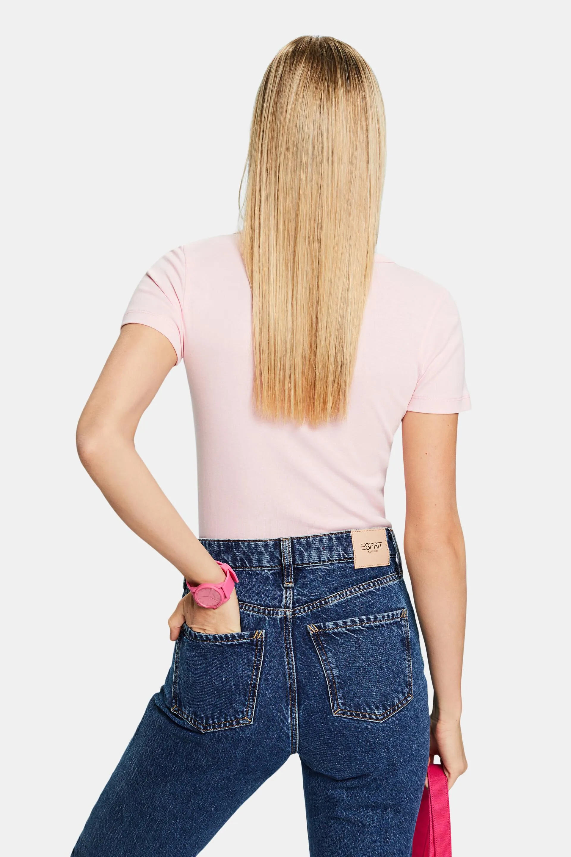 T-shirt in cotone con scollo a V