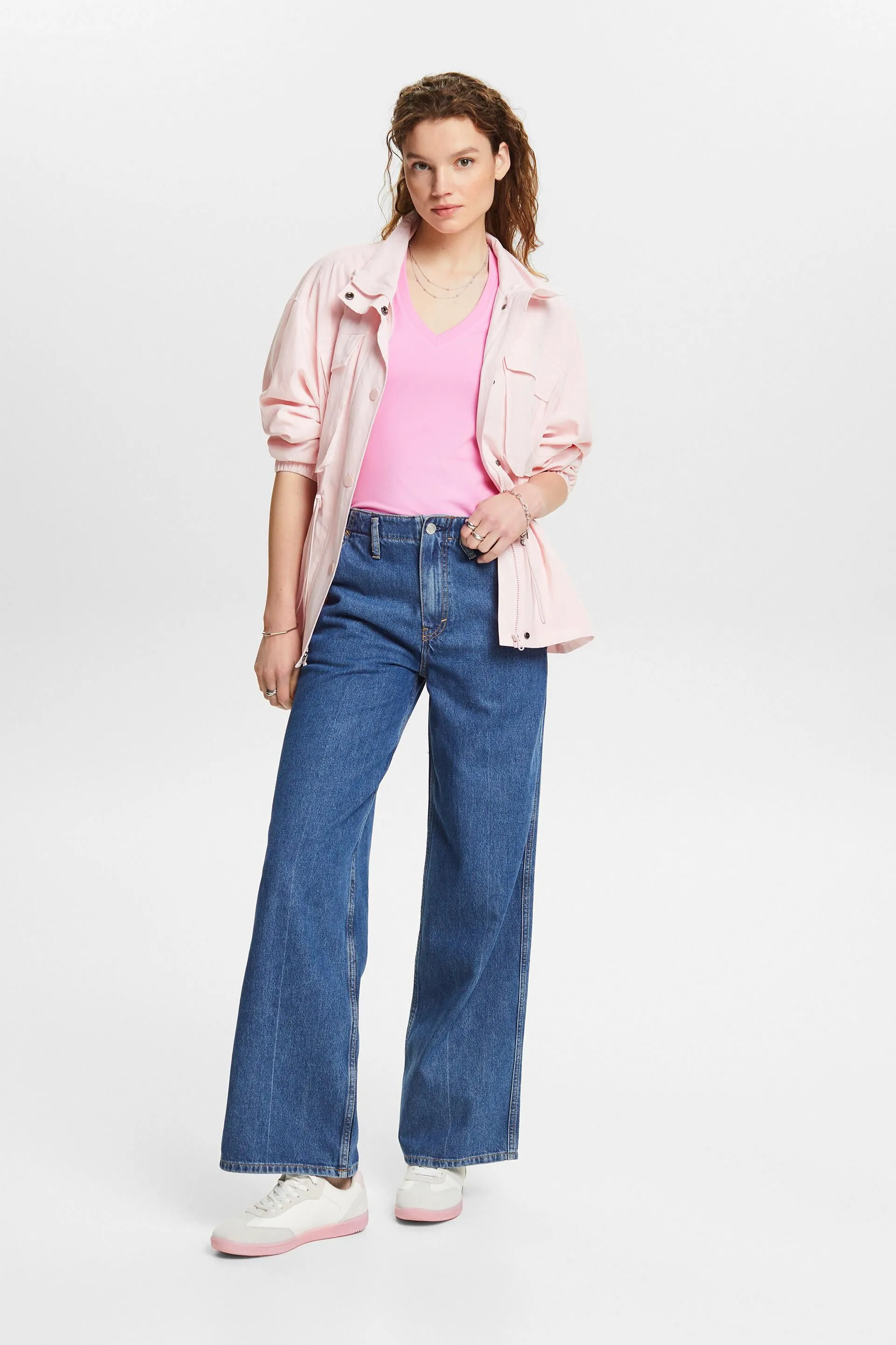 T-shirt in jersey con scollo a V