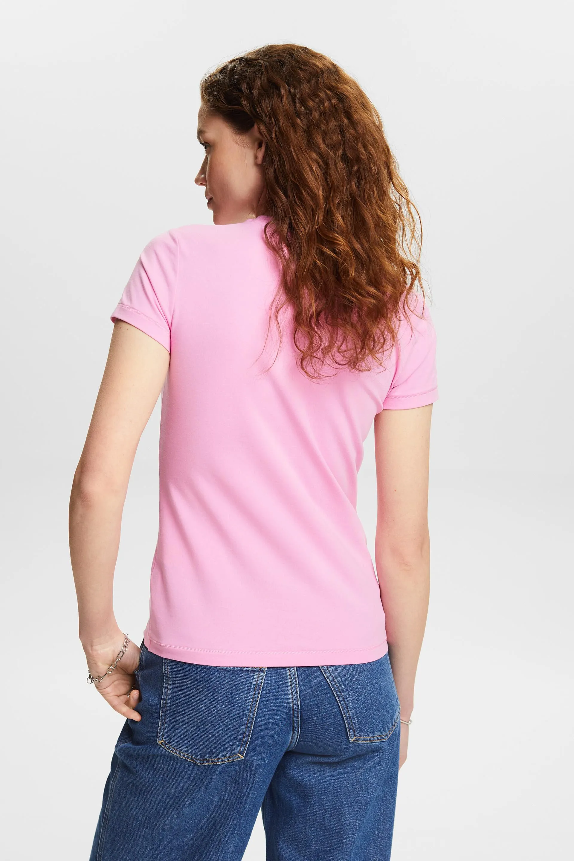 T-shirt in jersey con scollo a V