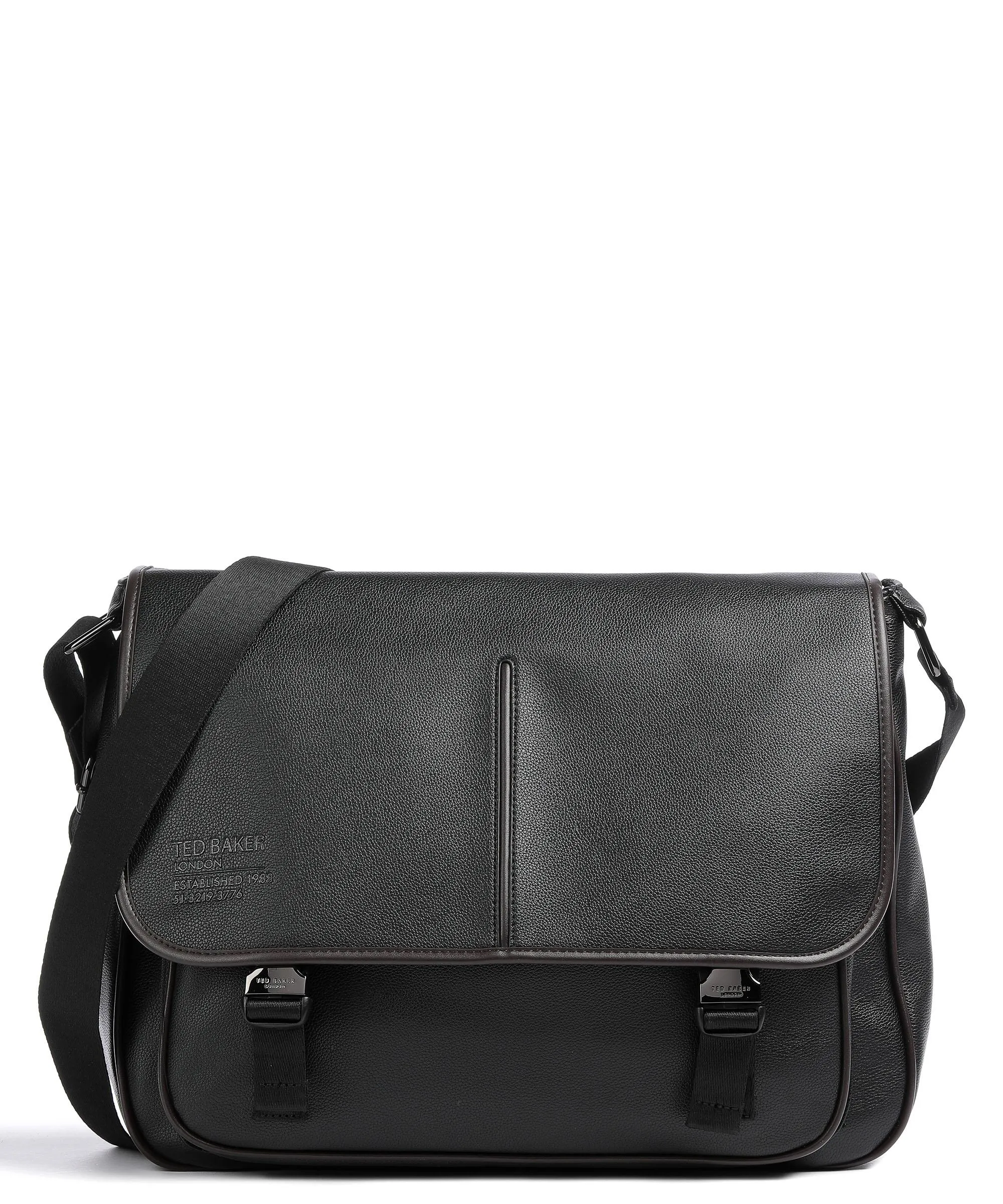  Ted Baker Josper Borsa messenger 14″ poliuretano riciclato nero  
