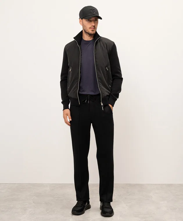 Tom Ford T-shirt blu con ricamo logo JCS004JMT002S23