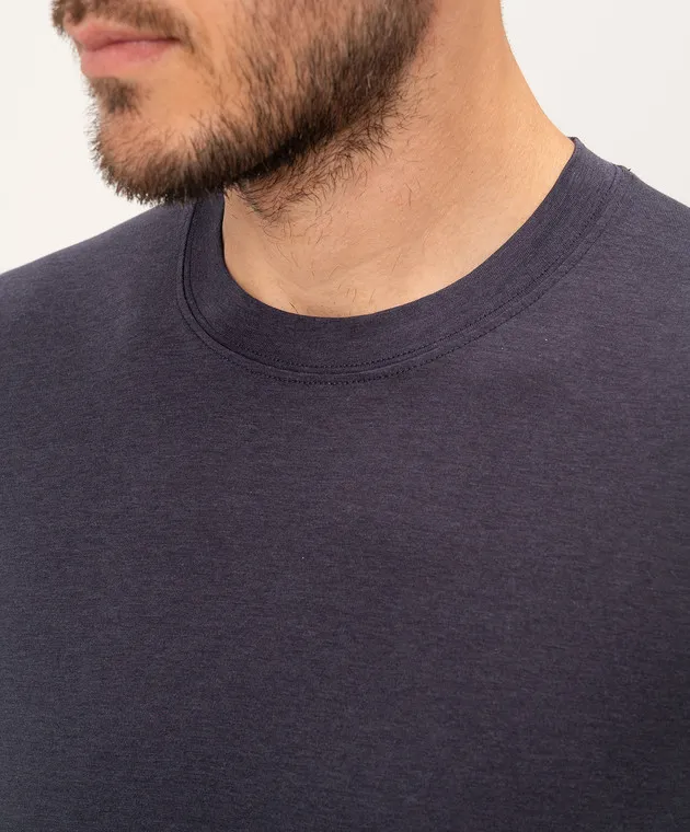 Tom Ford T-shirt blu con ricamo logo JCS004JMT002S23