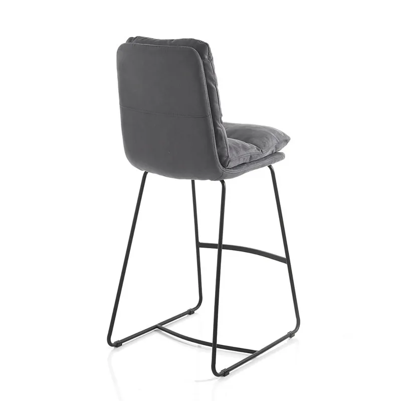 Tomasucci Set 2 sgabelli imbottiti Gana, grigio/nero opaco