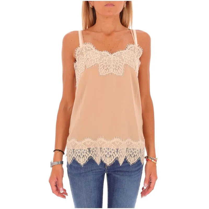 Top in raso con pizzo Nitra 