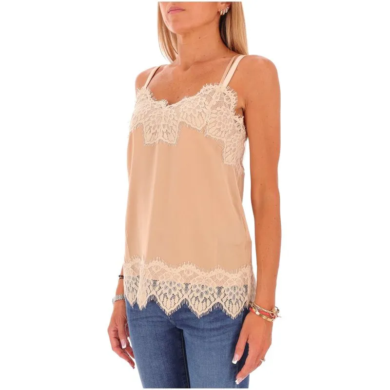 Top in raso con pizzo Nitra 