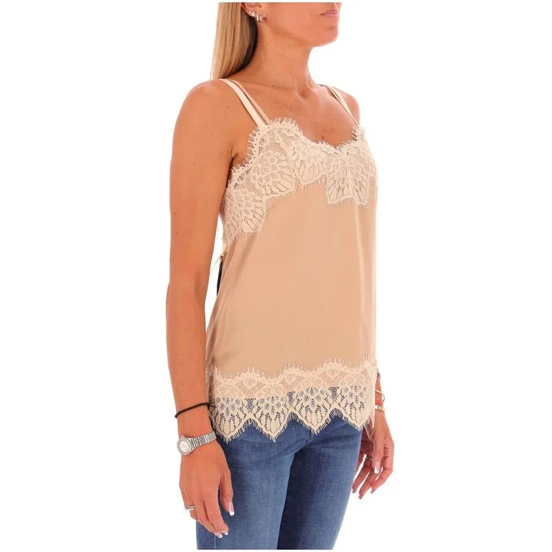 Top in raso con pizzo Nitra 