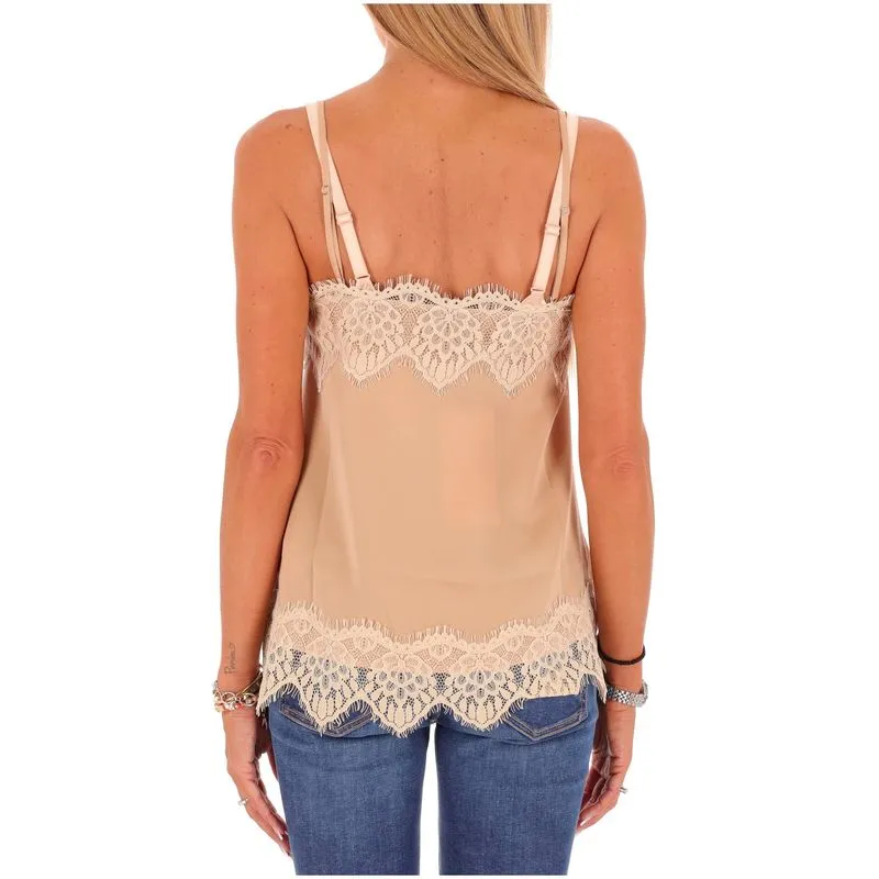 Top in raso con pizzo Nitra 