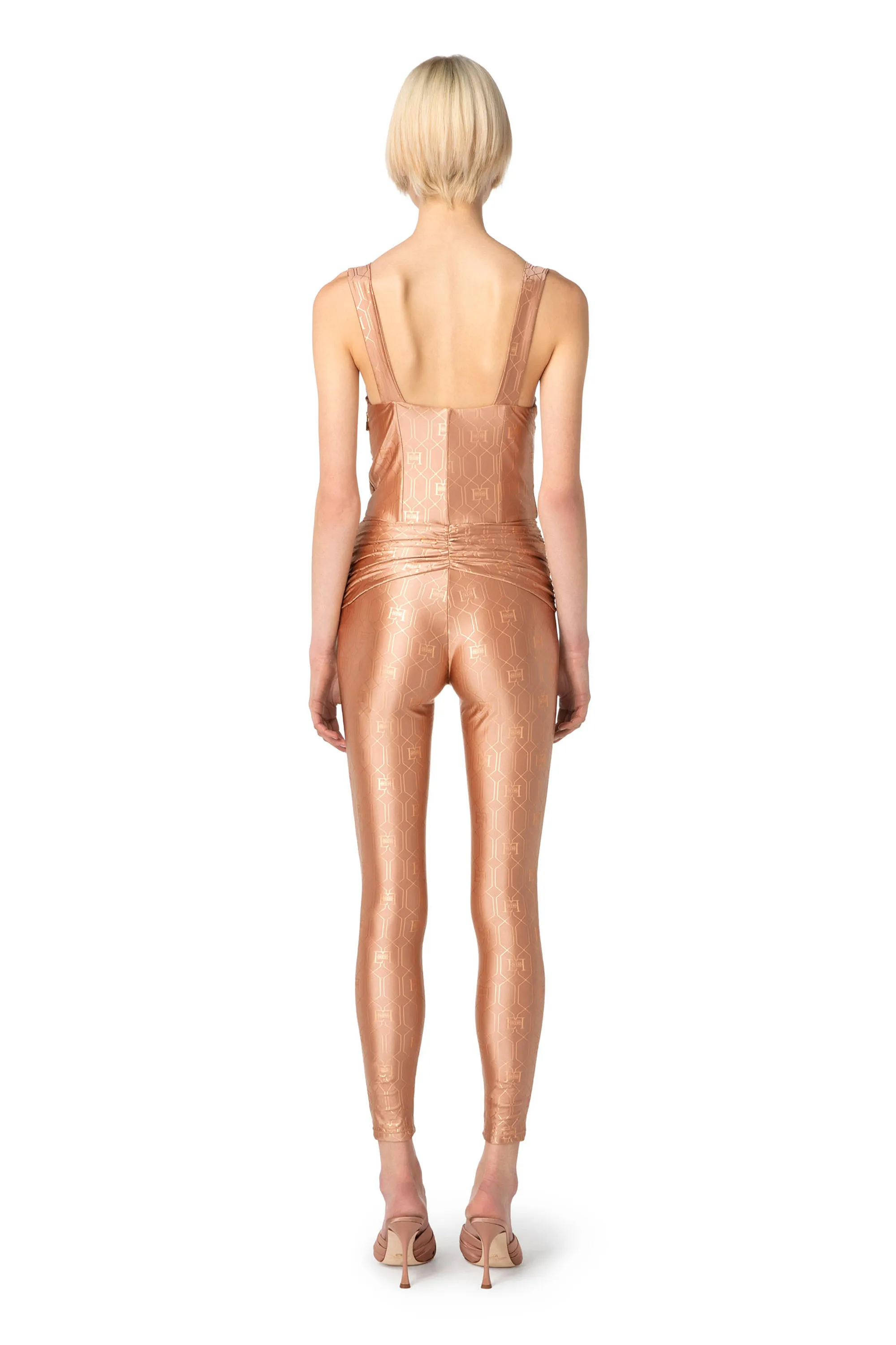 Tuta in lycra con top motivo bustier