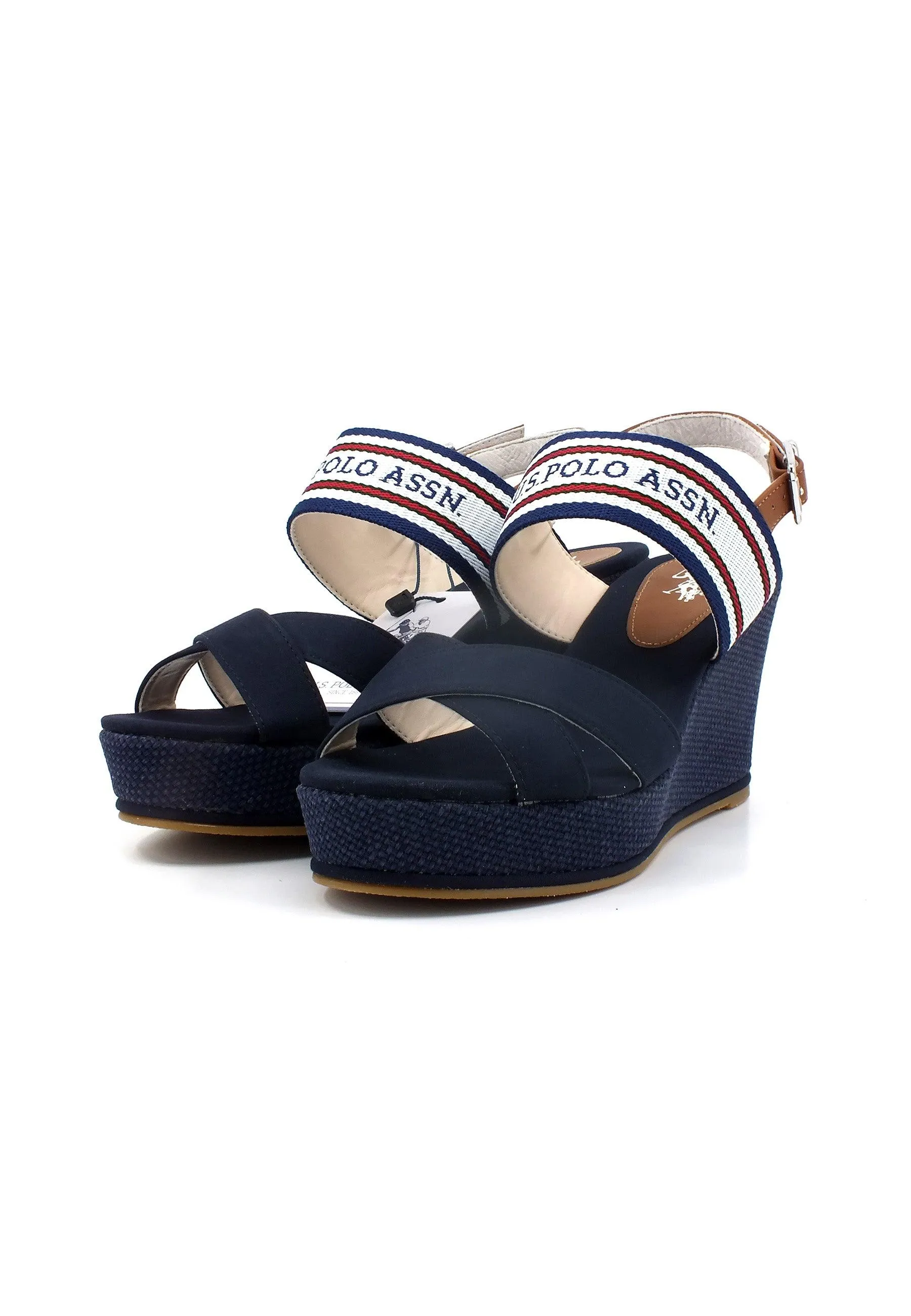 U.S. POLO ASSN. Sandalo Zeppa Donna Blu ALYSSA010