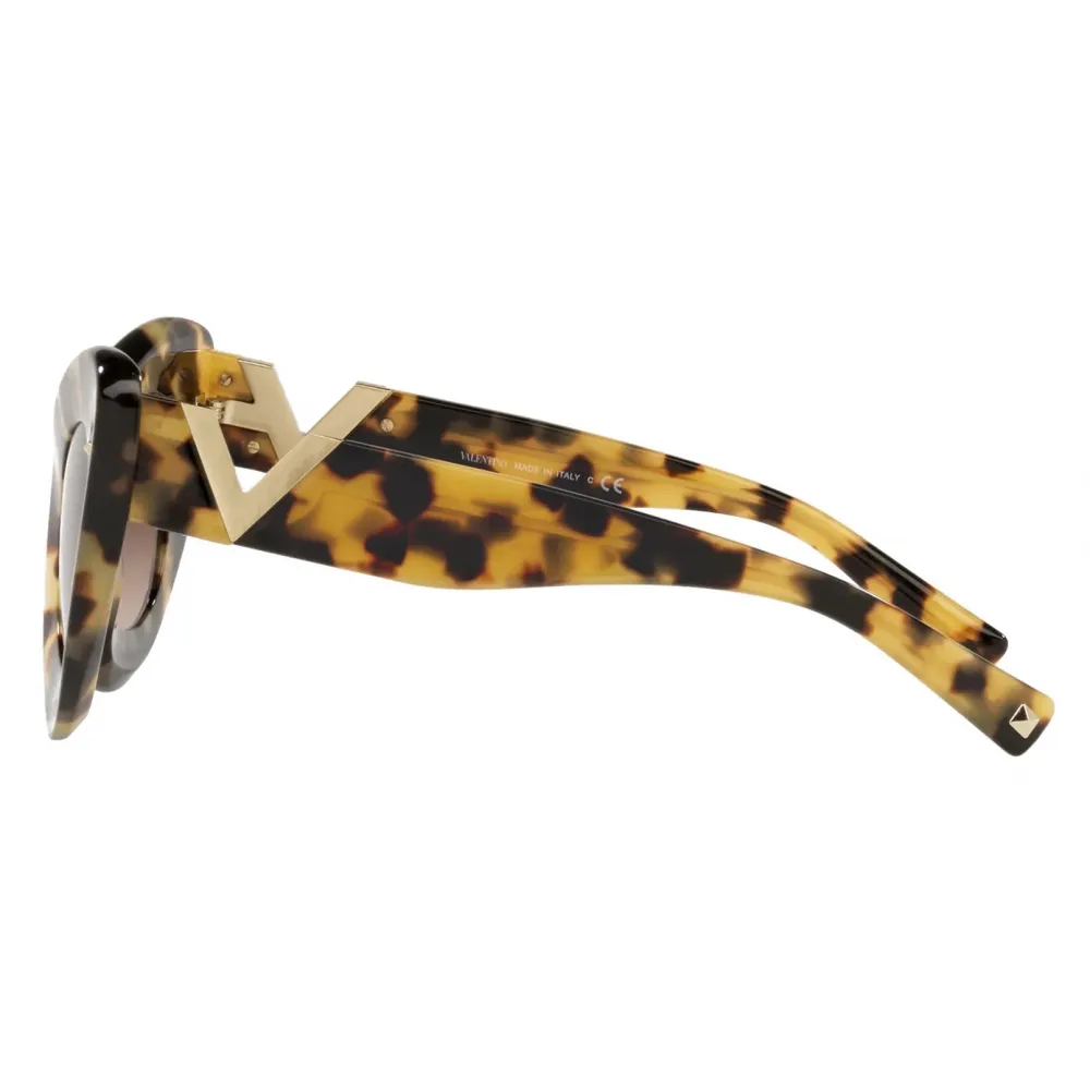 Valentino - Occhiale da Sole Cat-Eye in Acetato VLogo Signature - Havana Marrone - Valentino Eyewear