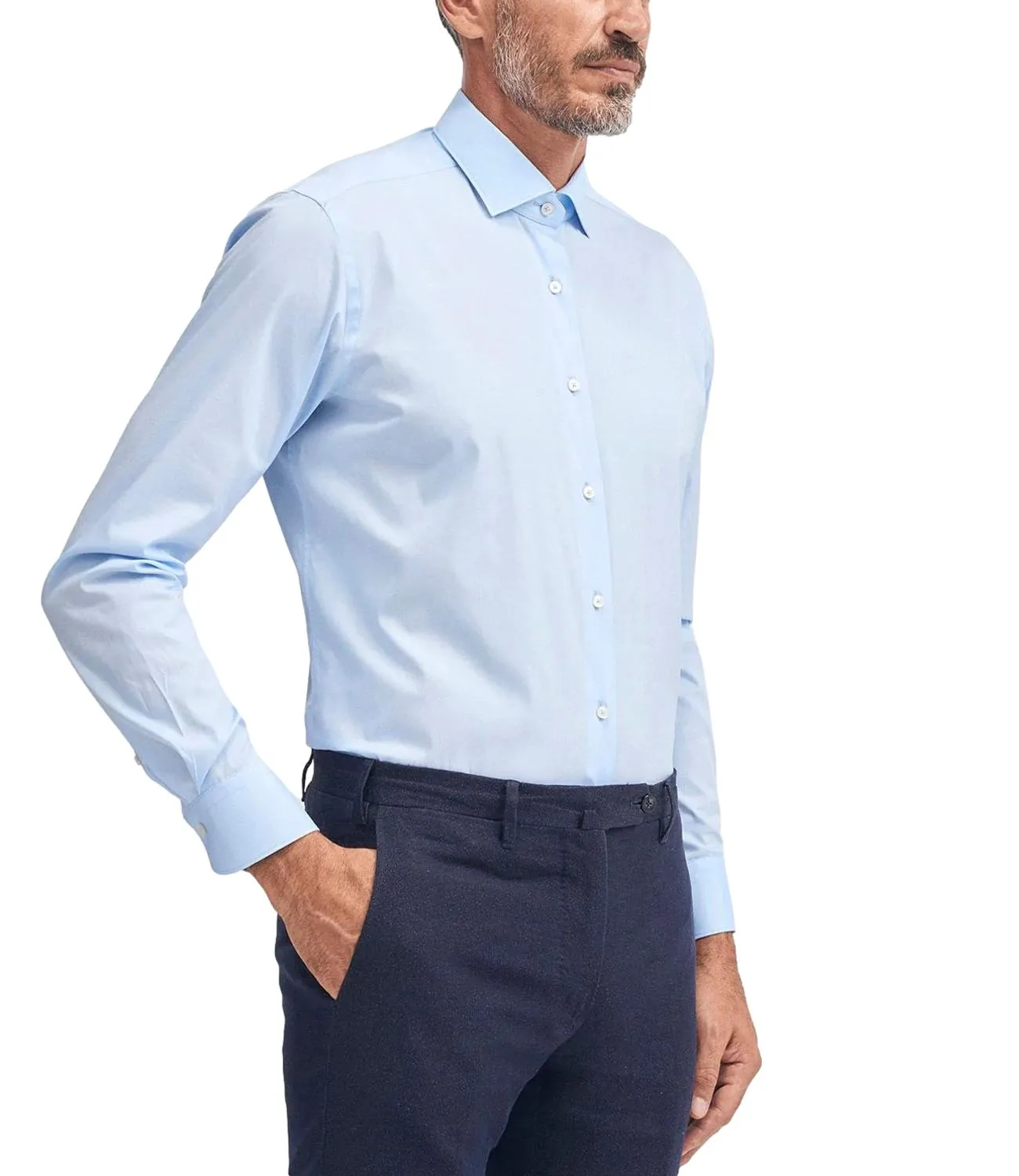 XACUS Camicia Xacus celeste taylor fit uomo