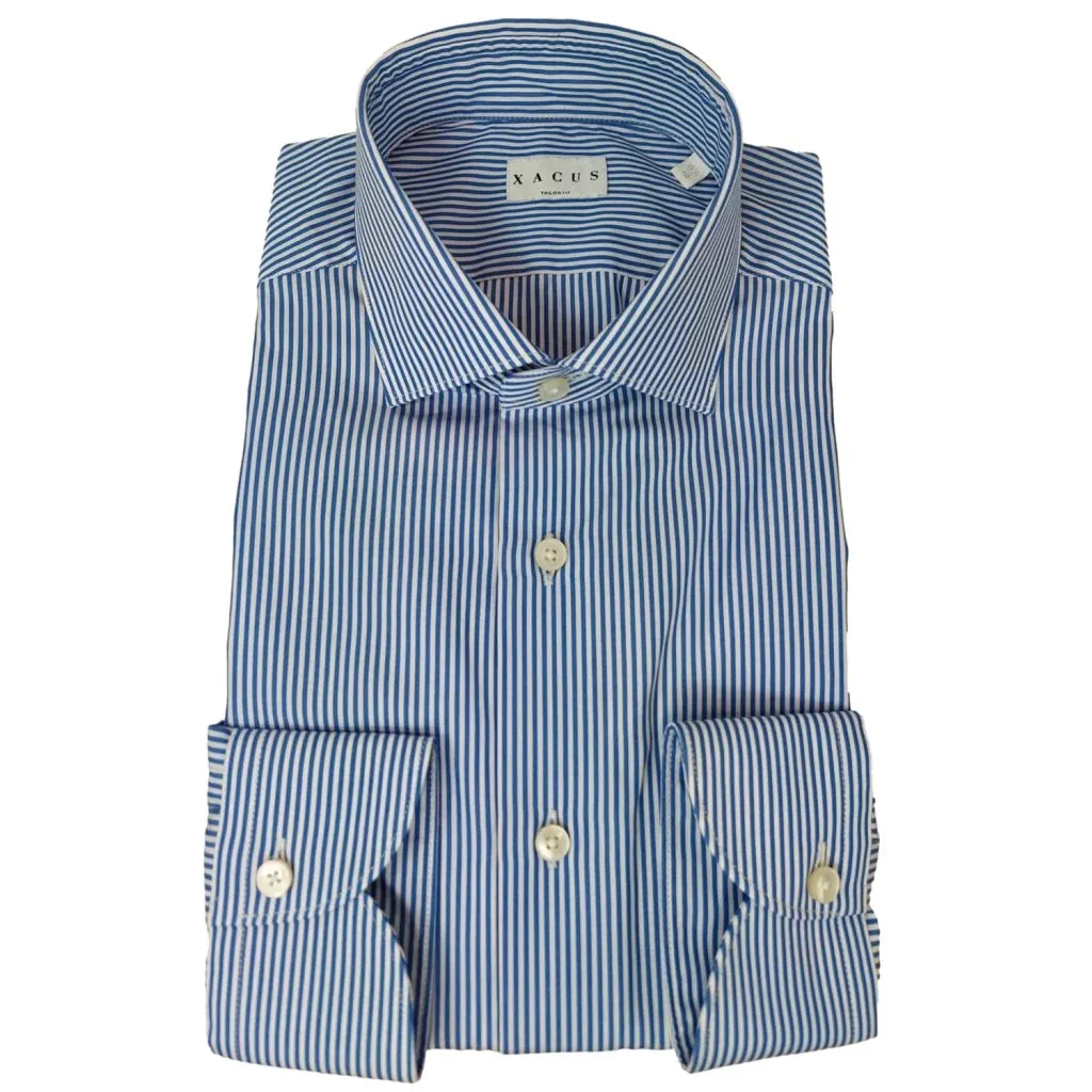 XACUS Camicia XACUS Taylor Fit a righe bianche e blu