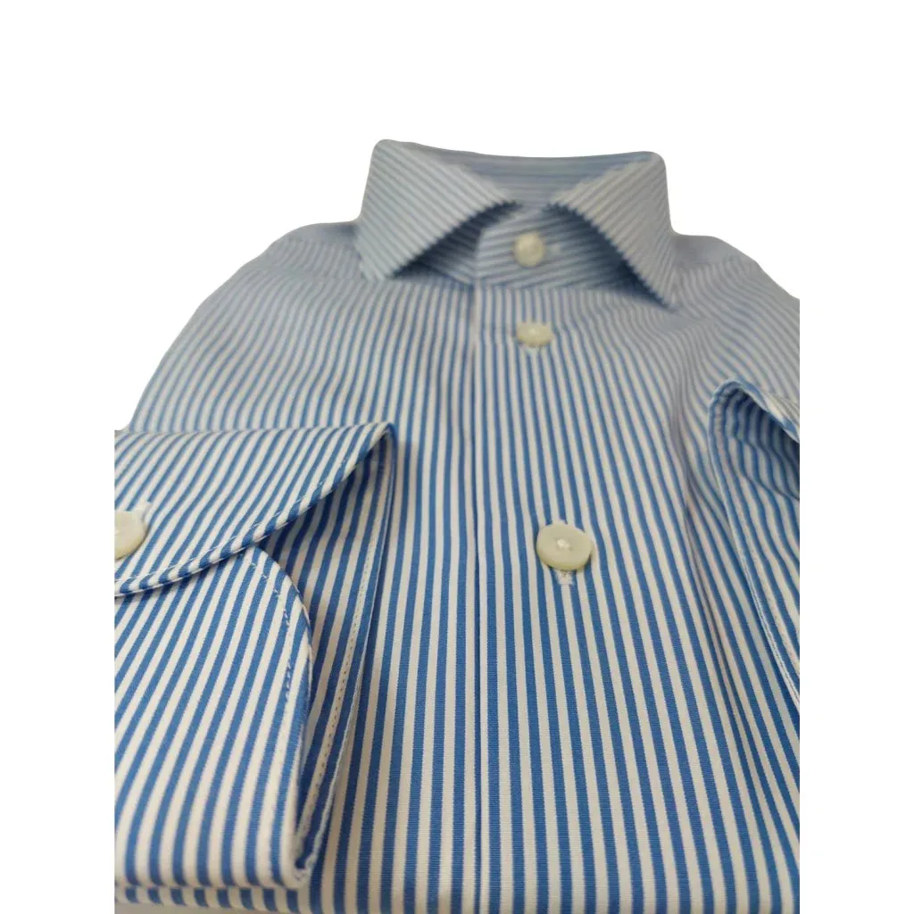 XACUS Camicia XACUS Taylor Fit a righe bianche e blu